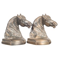 Brass Plated Horse Bookends, c.1950-1970