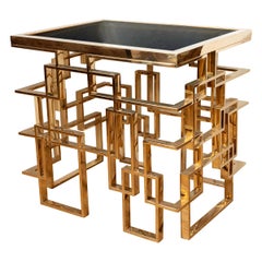 Retro Brass Plated Metal Side Table