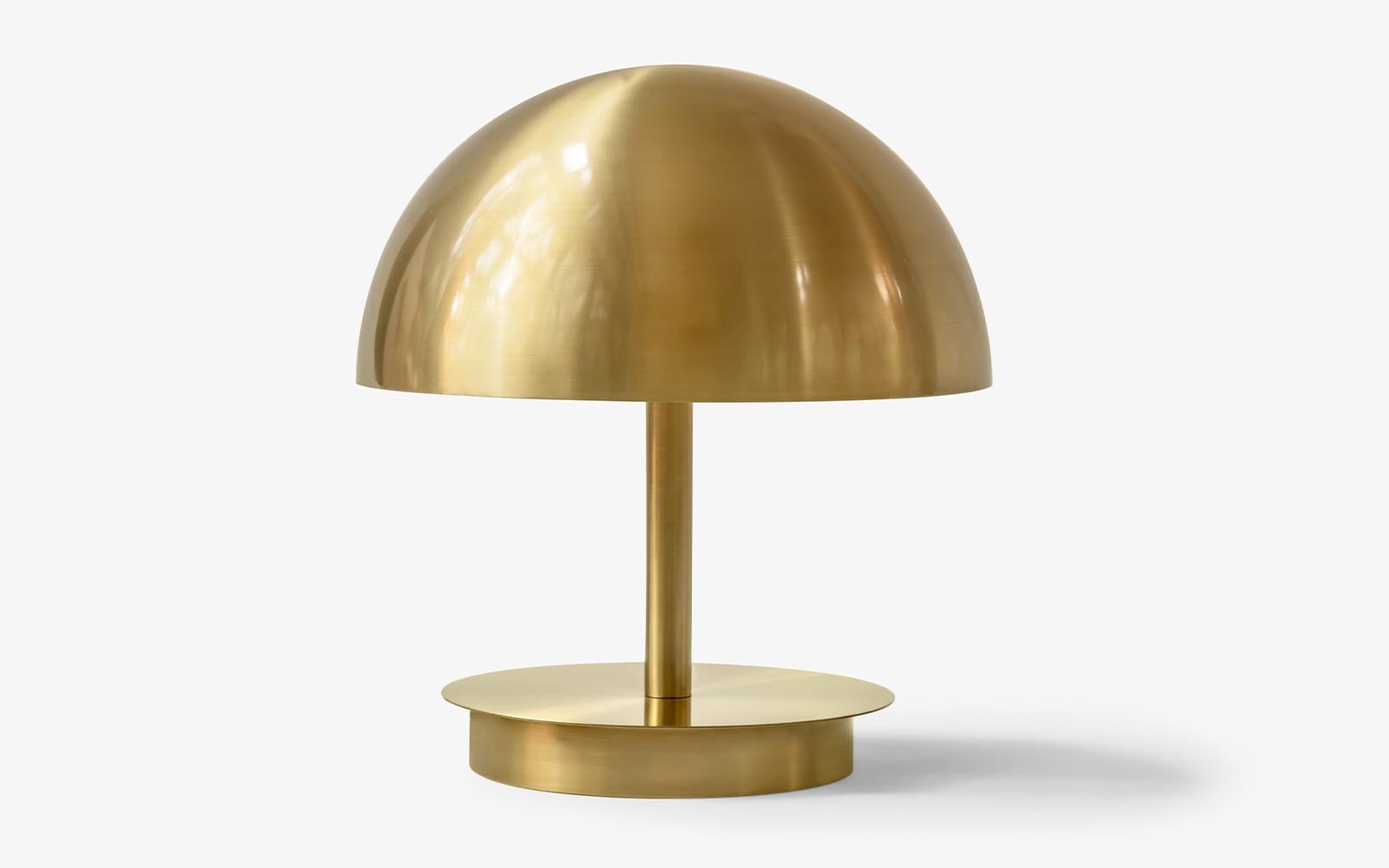 Metalwork Brass Plated Orb Table Lamp For Sale