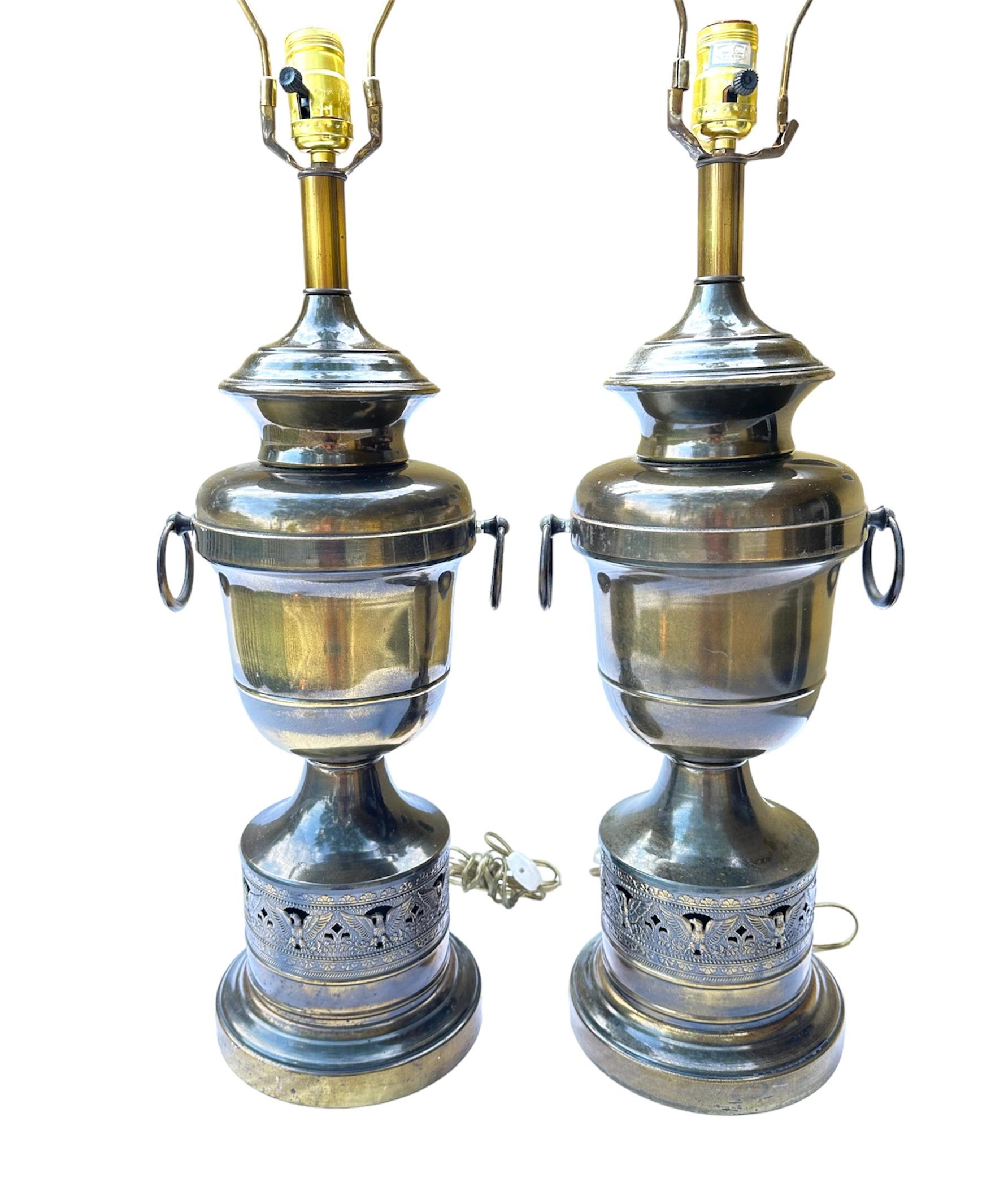 Brass Plated Table Lamps with the American Eagle 1