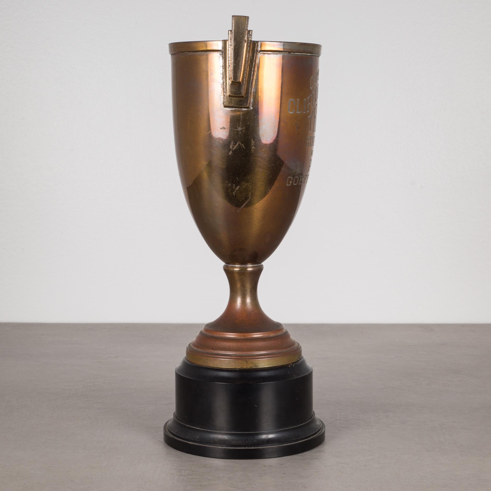 Brass Plated Trophy Cup San Frnacisco Yacht Club c. 1930s In Good Condition In San Francisco, CA