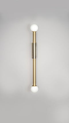Brass "Pole and Circle" Wall Light, Square in Circle