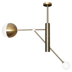 Brass Pole Dance Pendant Light by Square in Circle