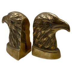 Brass Polished American Eagle Bookends, 1970s