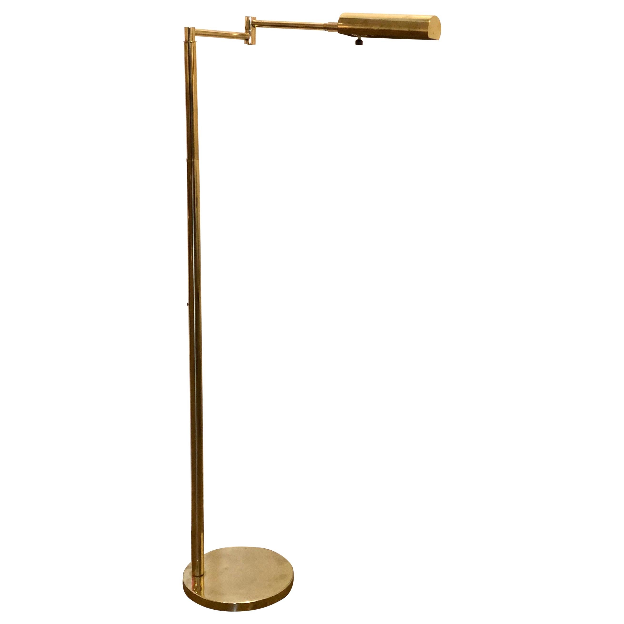 Brass Polished Multidirectional Pharmacy Floor Lamp by Koch & Lowy
