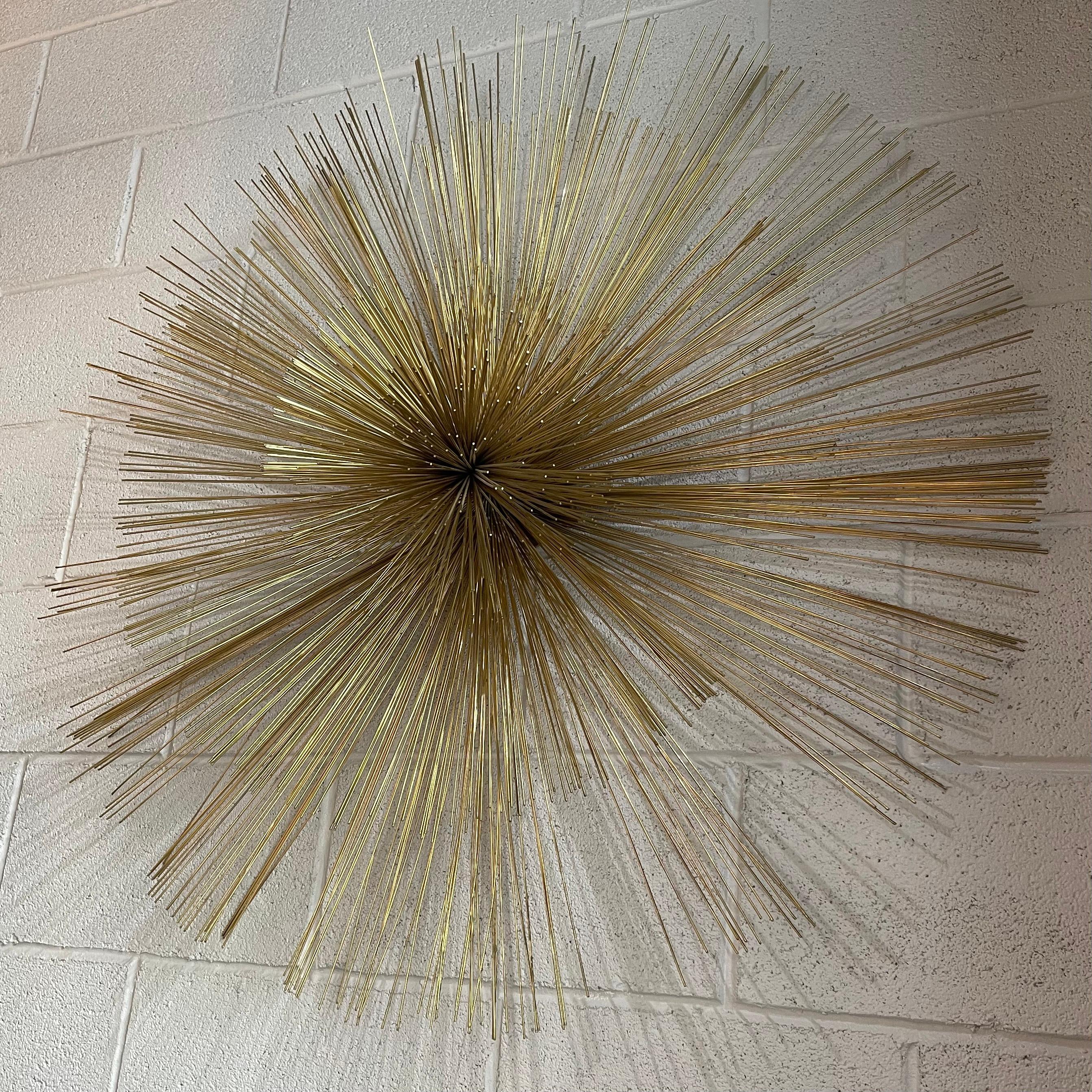 Brass Pom Pom Wall Sculpture by Curtis Jere In Good Condition In Brooklyn, NY