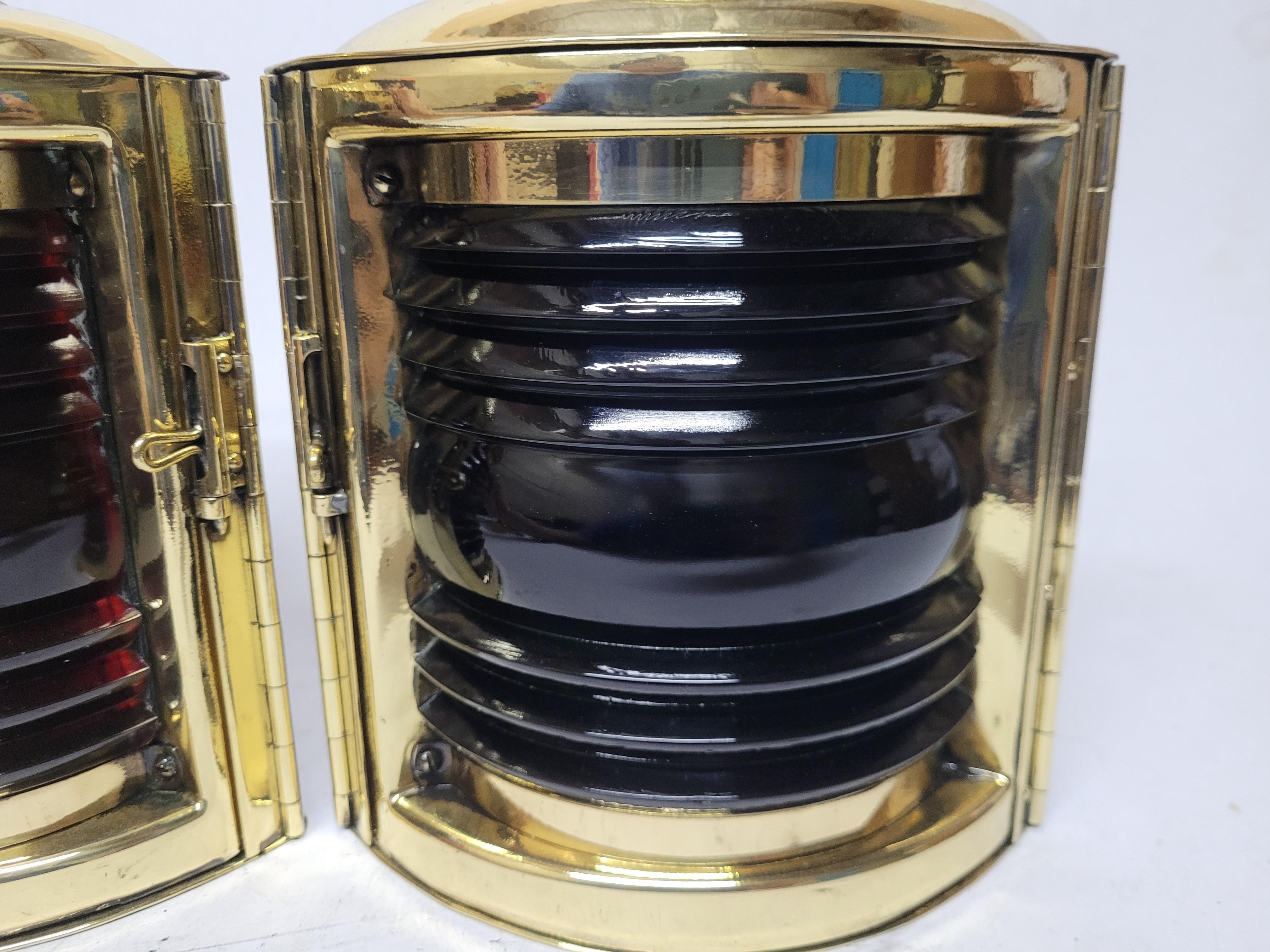 Brass Port and Starboard Boat Lanterns For Sale 7