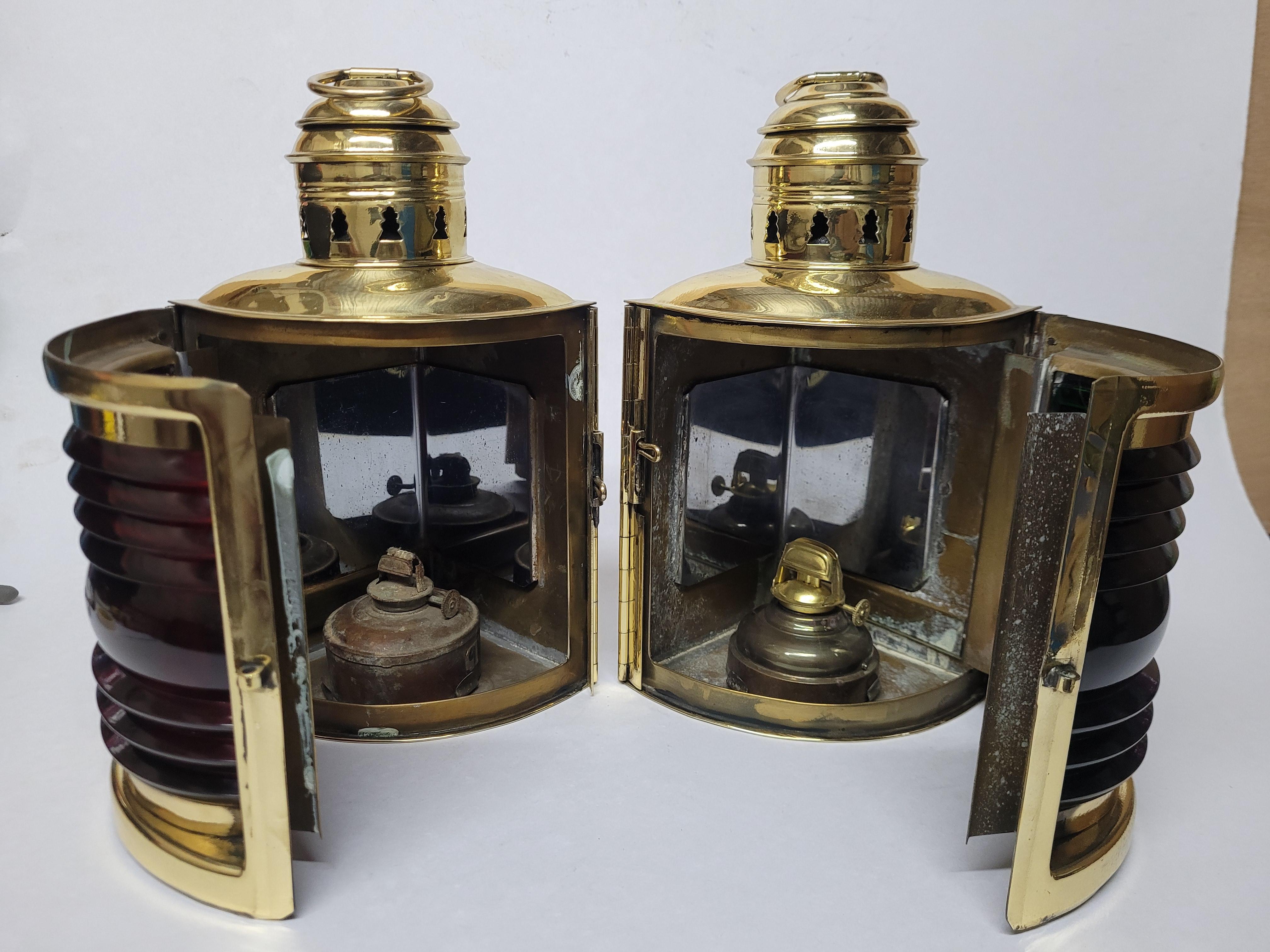 Brass Port and Starboard Boat Lanterns For Sale 13