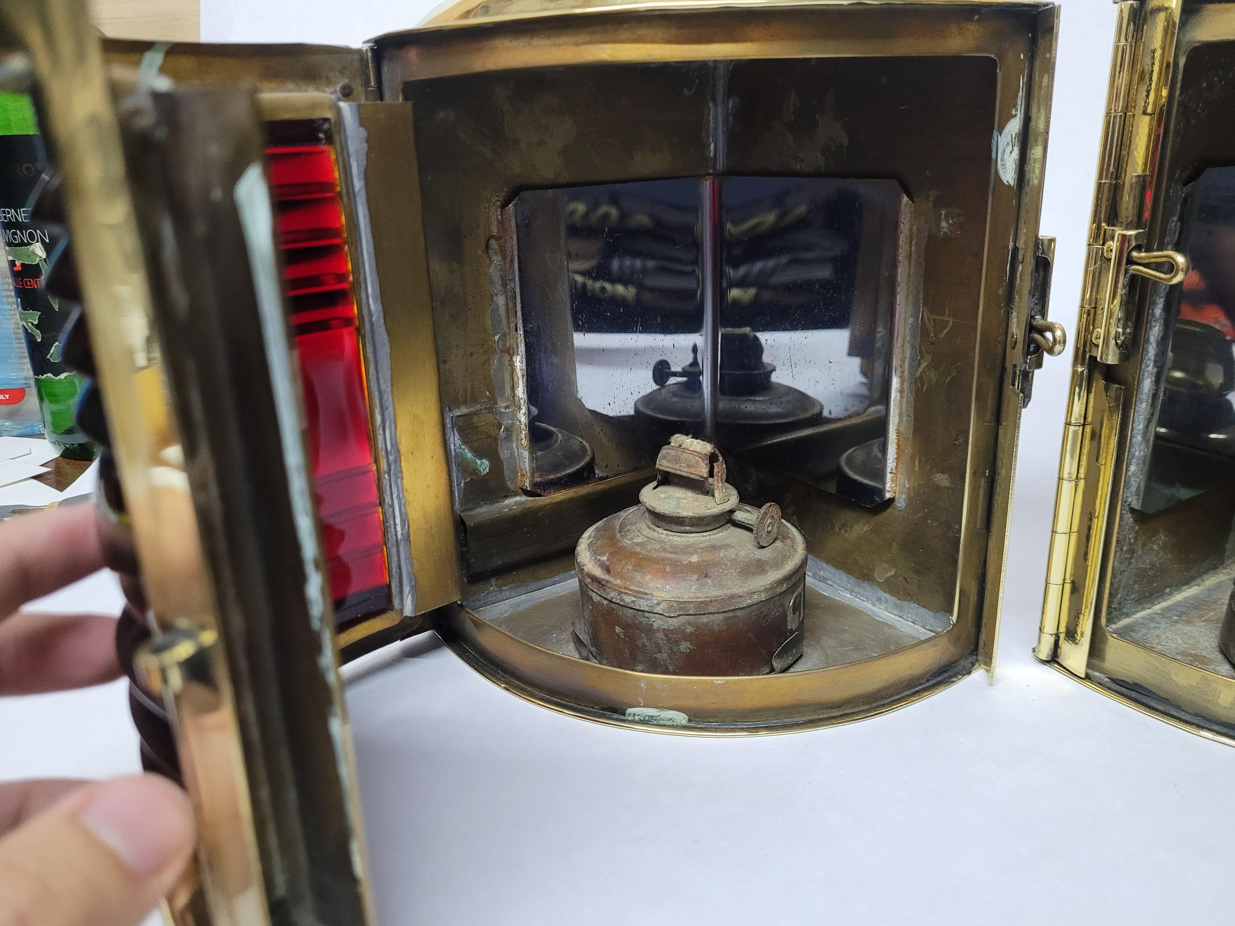 Brass Port and Starboard Boat Lanterns For Sale 14