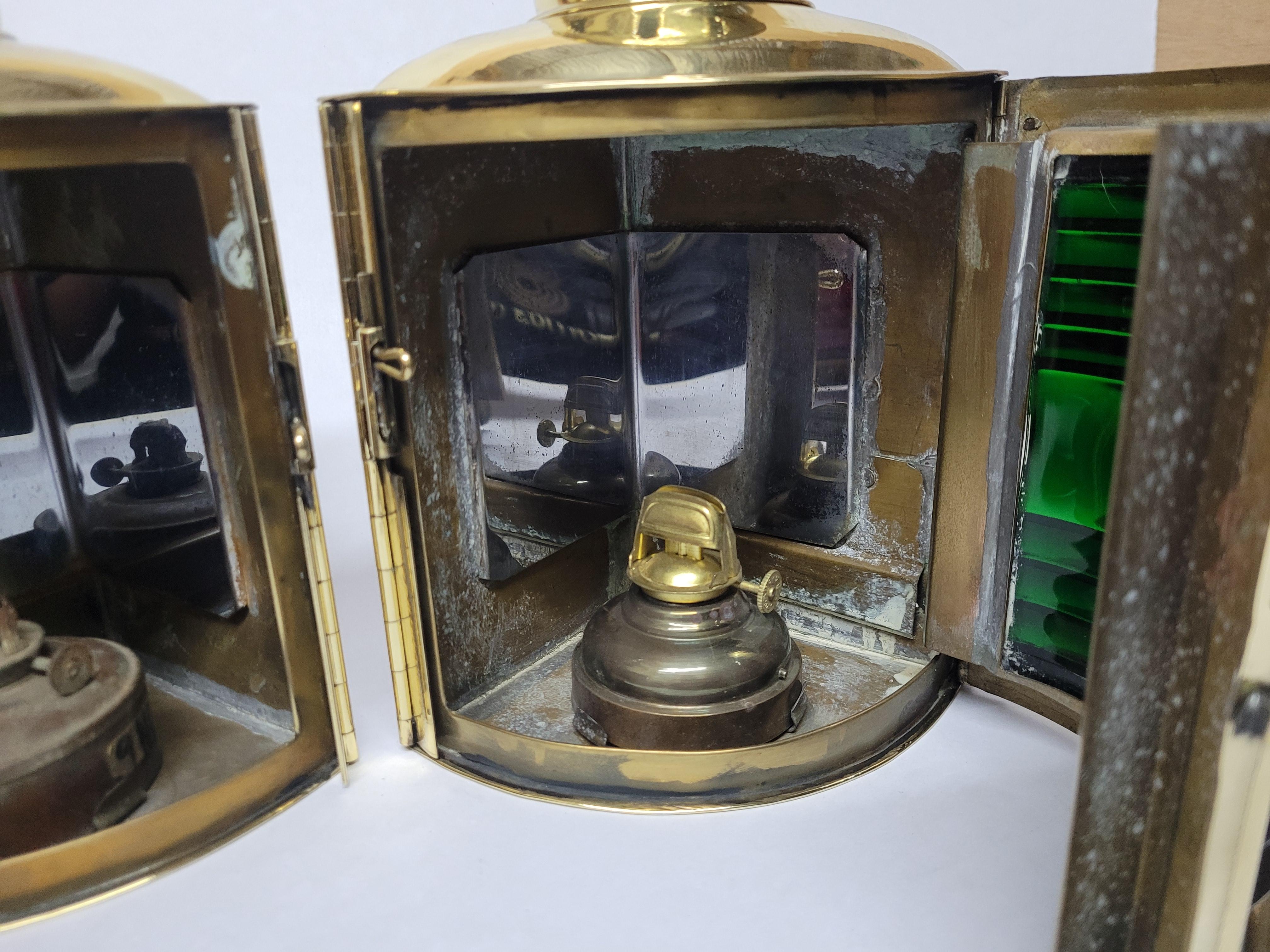 Brass Port and Starboard Boat Lanterns For Sale 15