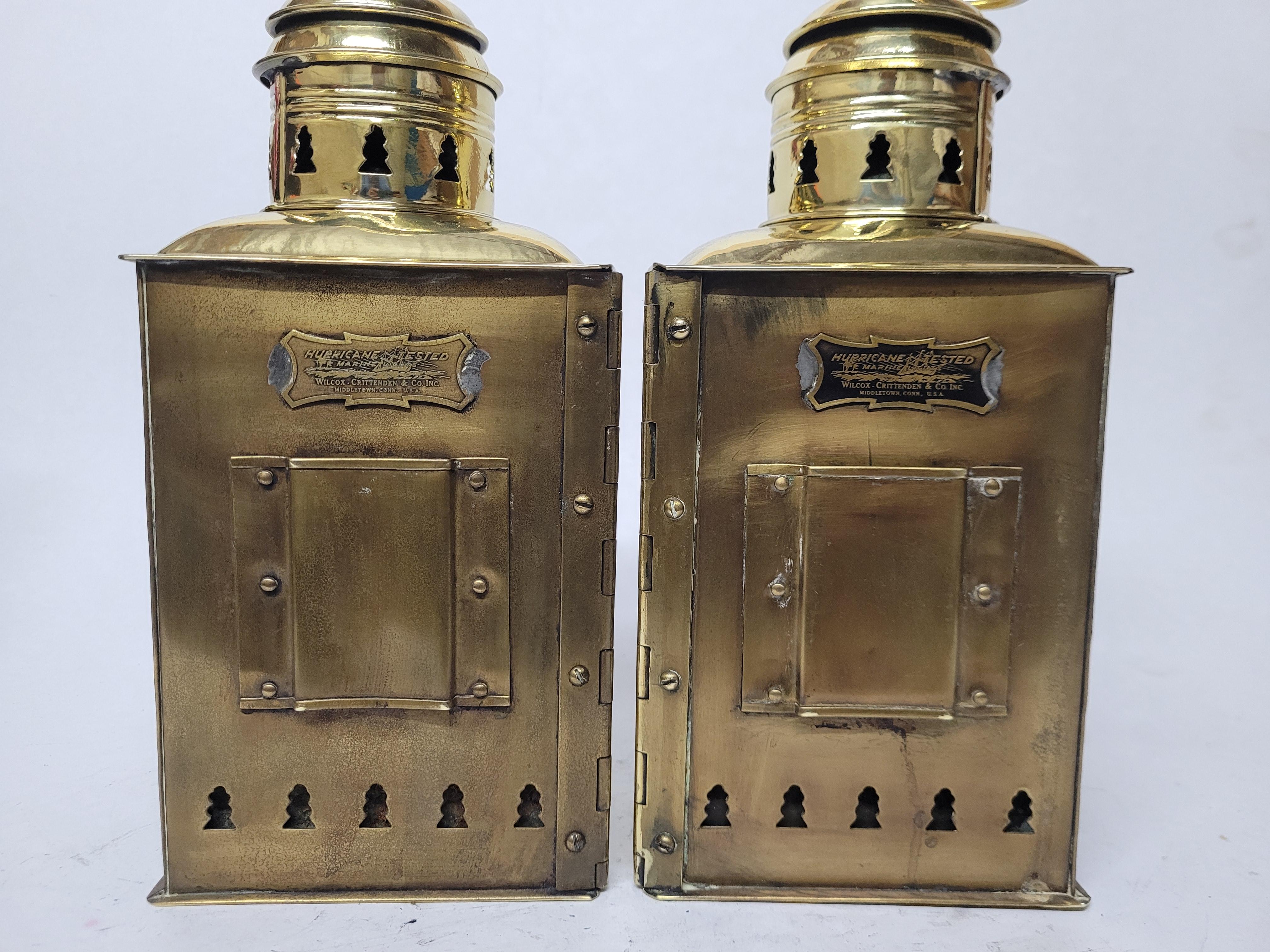 Brass Port and Starboard Boat Lanterns For Sale 2