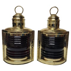Used Brass Port and Starboard Boat Lanterns