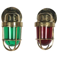 Brass Port and Starboard Navigational Lights, 1970s