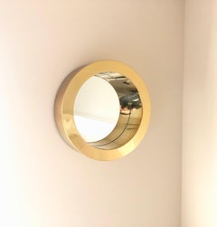 Brass Porthole Mirror Signed C. Jere