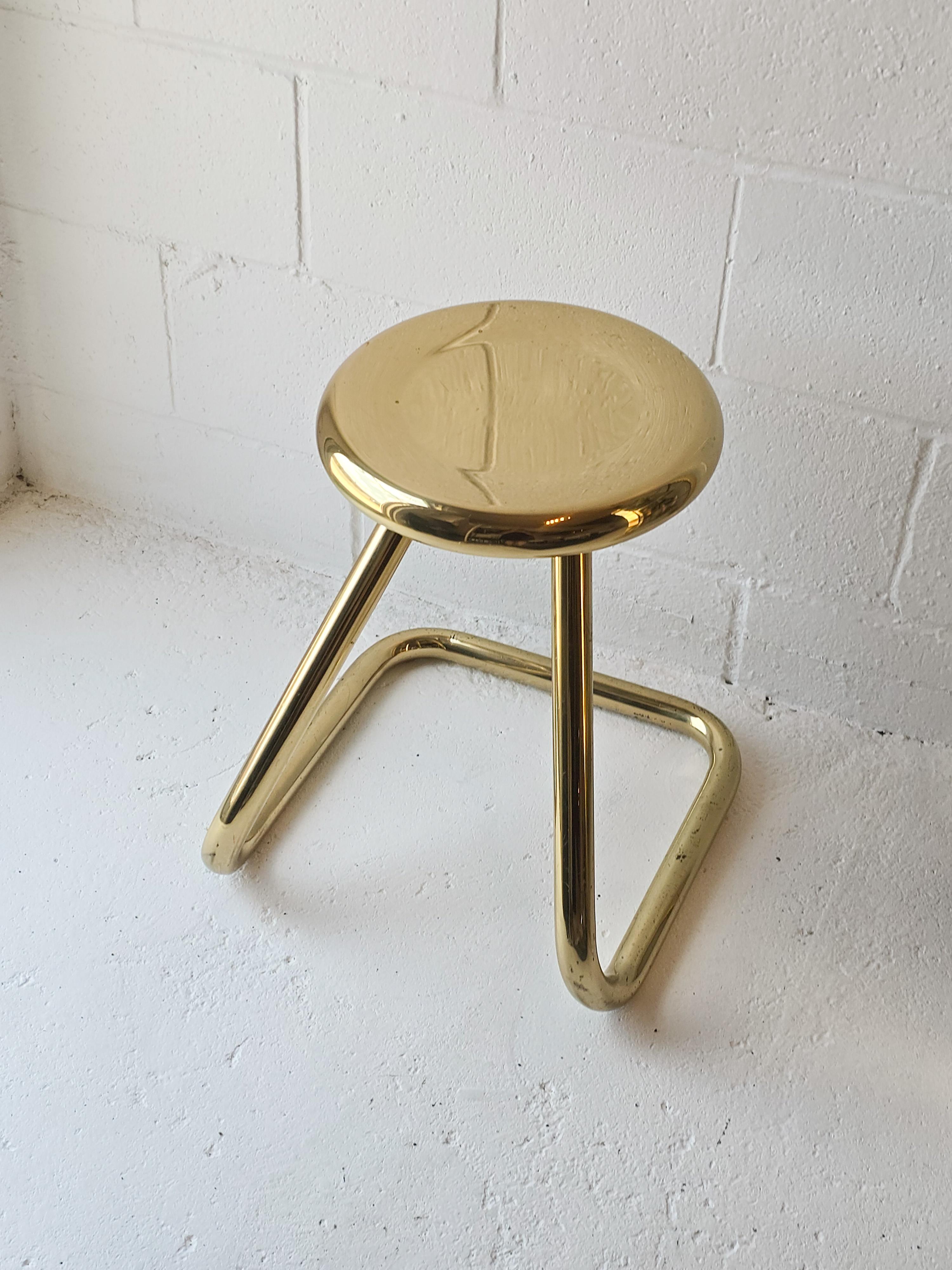 Canadian Brass Postmodern Space Age 1970s Stool For Sale