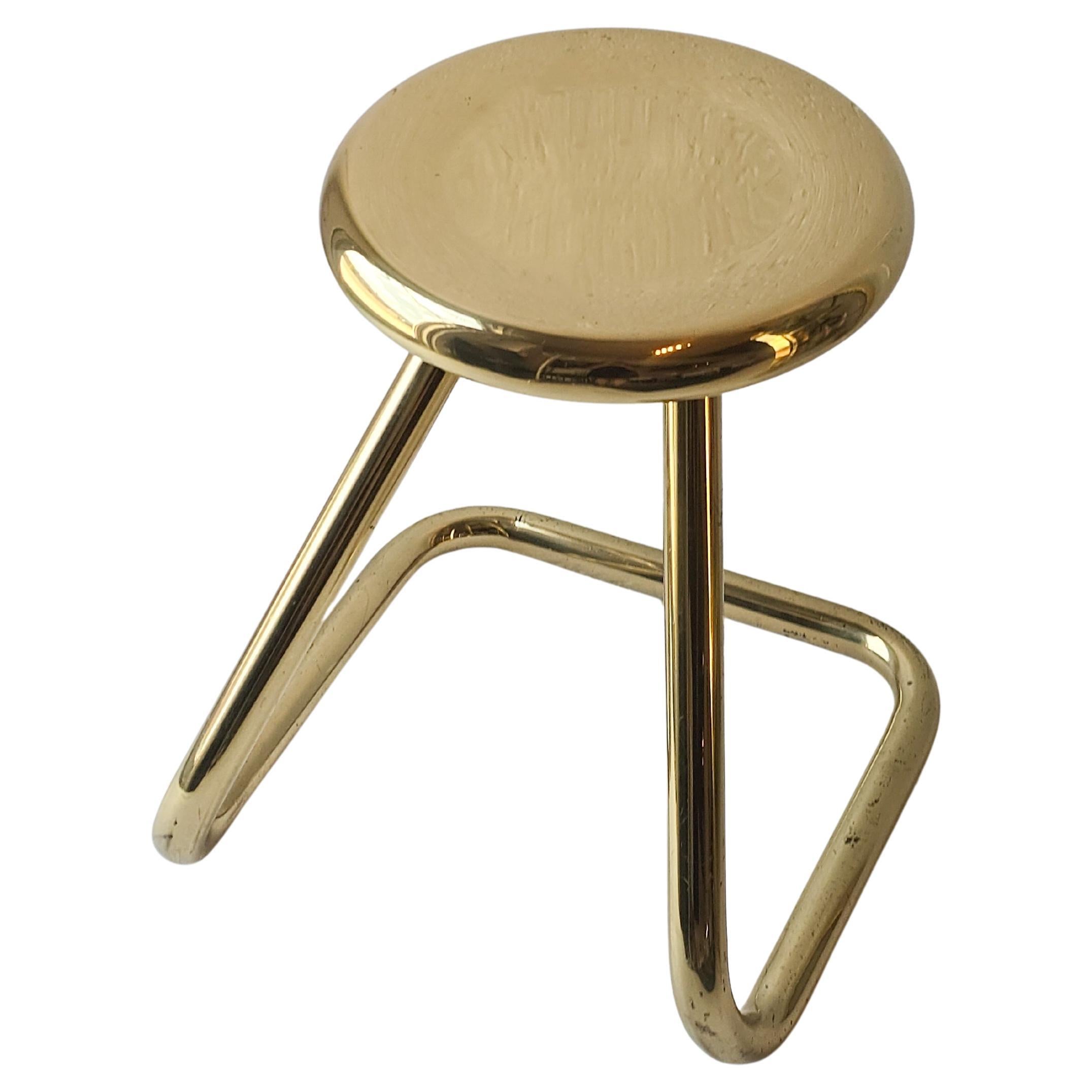 Brass Postmodern Space Age 1970s Stool
