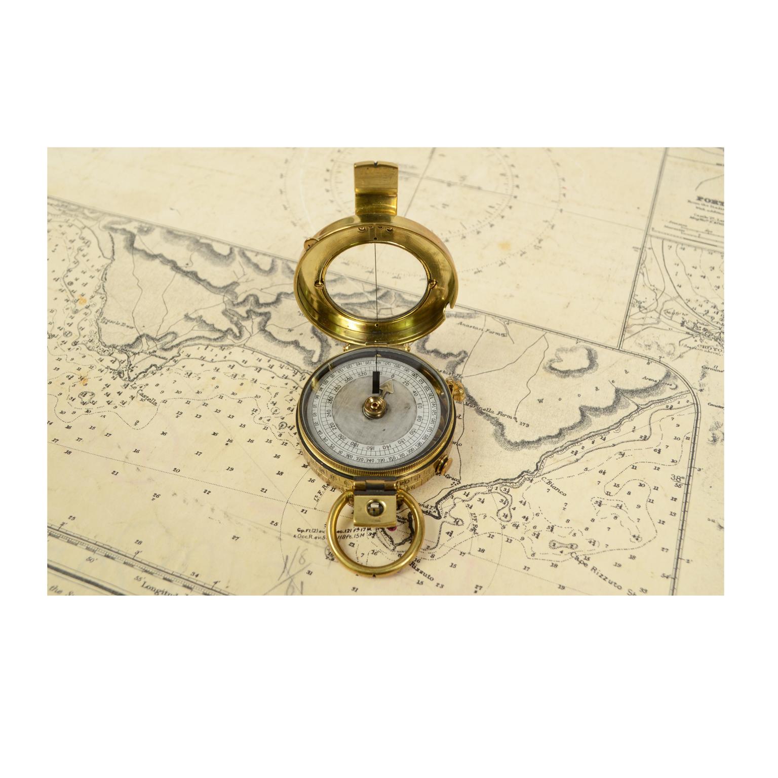British Brass Prismatic Bearing Compass, 1918