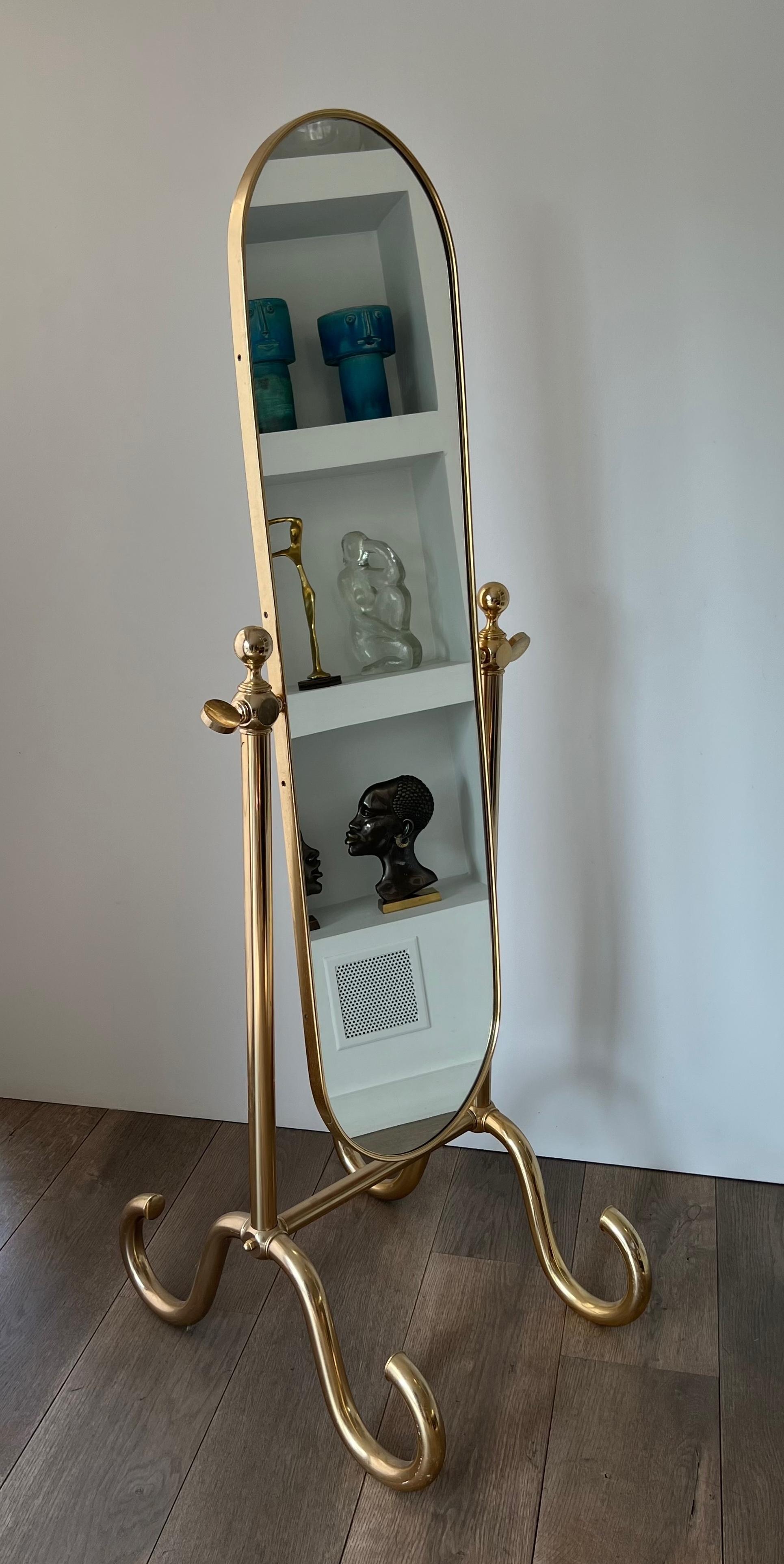 Specchio Psiche in ottone in vendita 5