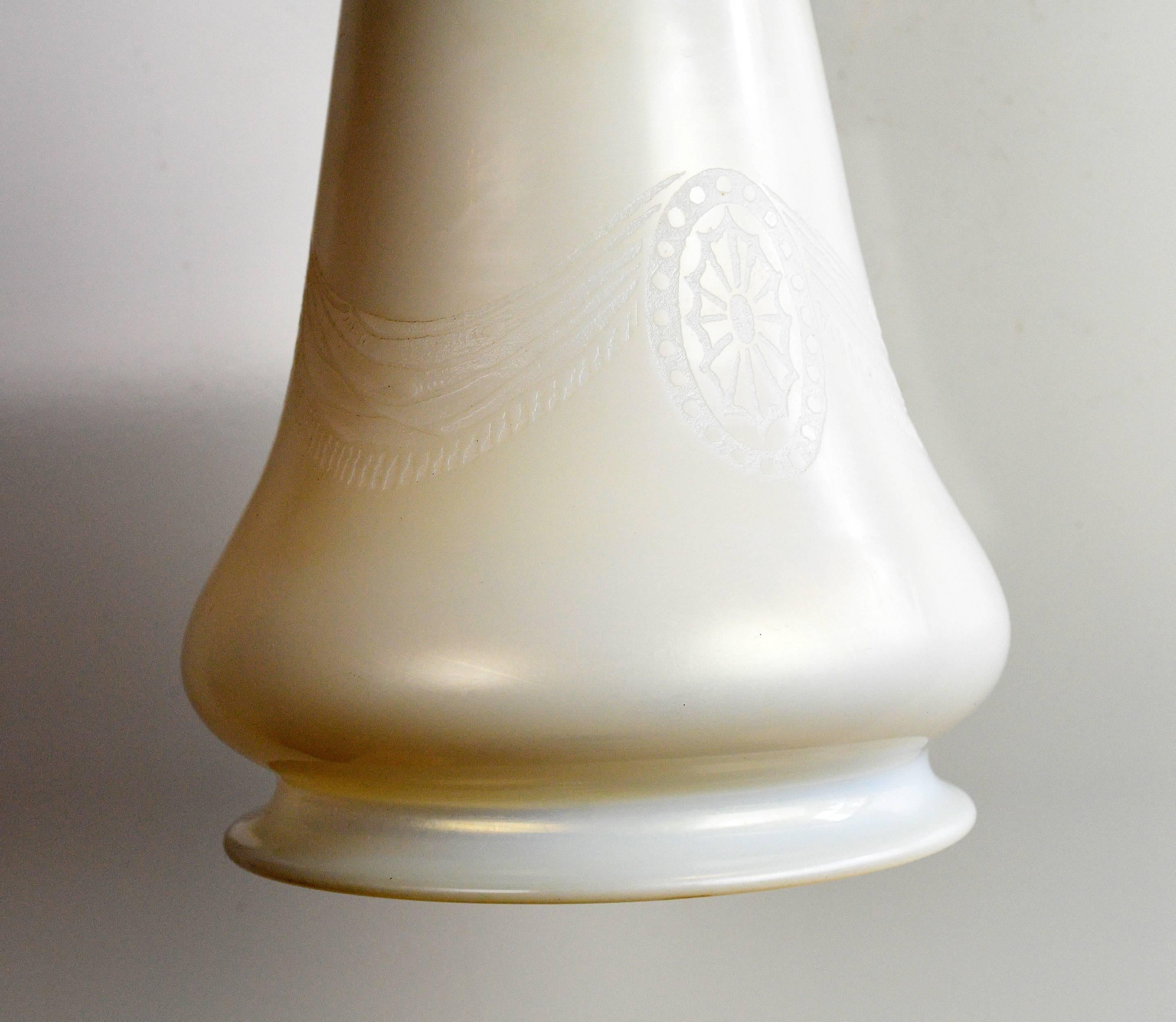 American Brass Pullman Train Sconce with Etched Steuben Shade