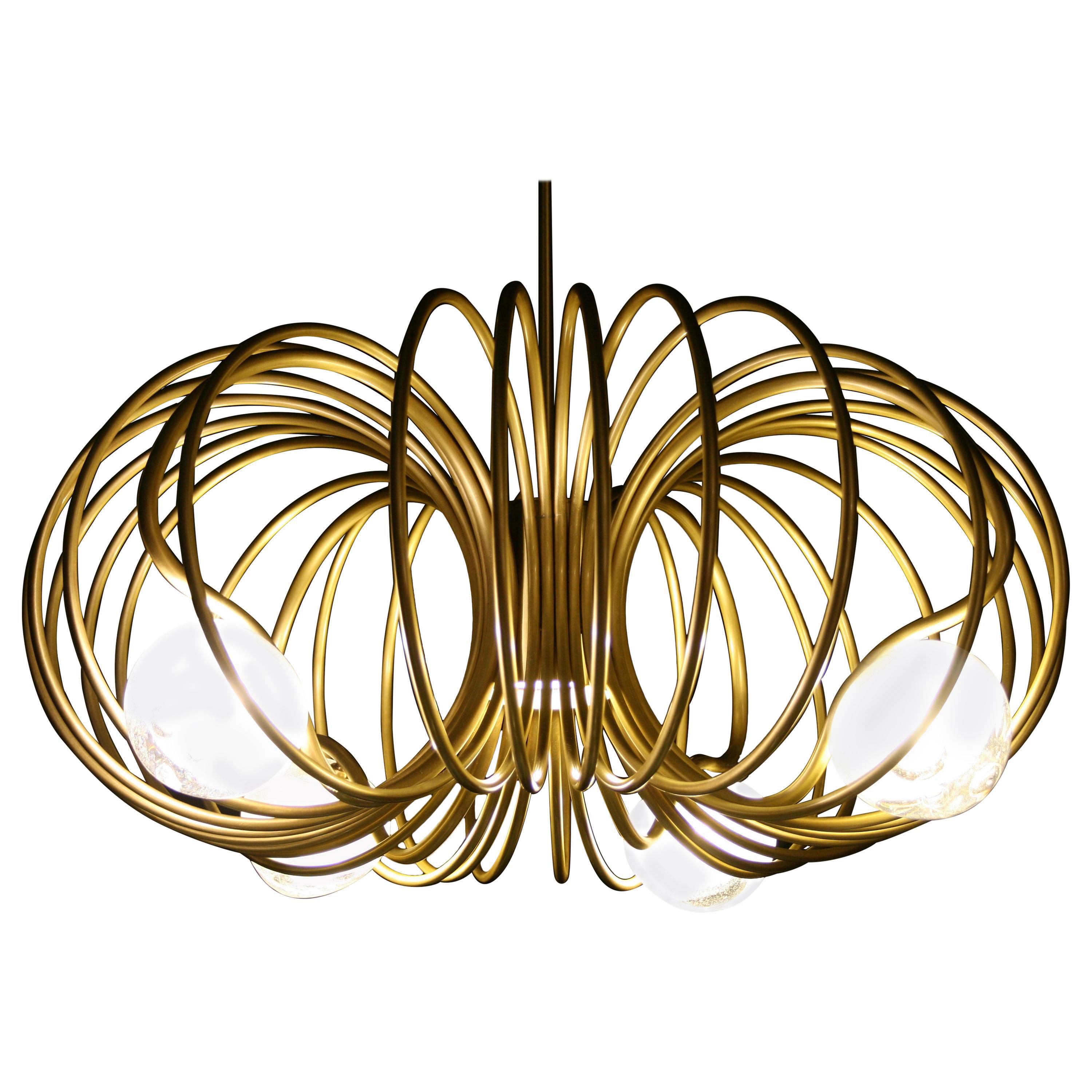 Brass "Pulsar Completo" Chandelier For Sale