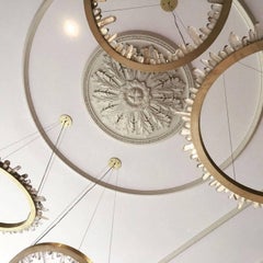 Brass & Quartz Crystal Light Sculpture - Prometheus IV 600 by Christopher Boots