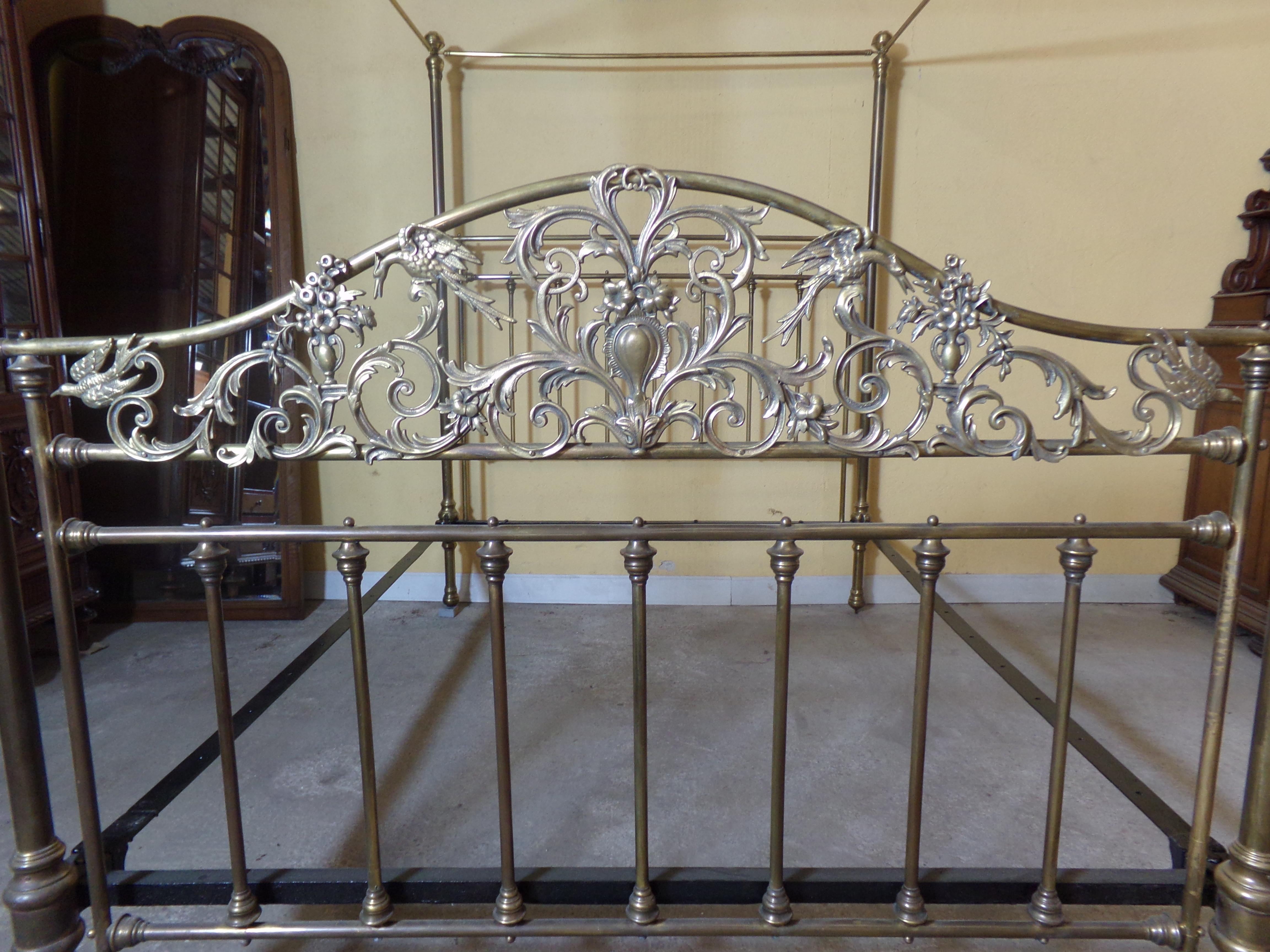 Brass Queen Size Four Poster Bed C1890 3