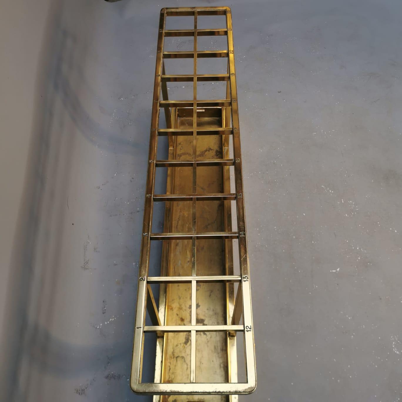 A singular and precious object, made of brass and numbering individual spaces for umbrellas. An object that will make any entryway majestic, functional and extremely elegant. It is in good overall condition, however may show some general signs of