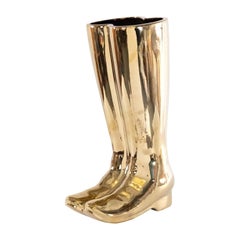 Brass Rainboot-Shaped Umbrella Stand Brass Rainboot-Shaped Umbrella Stand