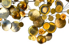Brass Raindrops Metal Wall Sculpture by Curtis Jere