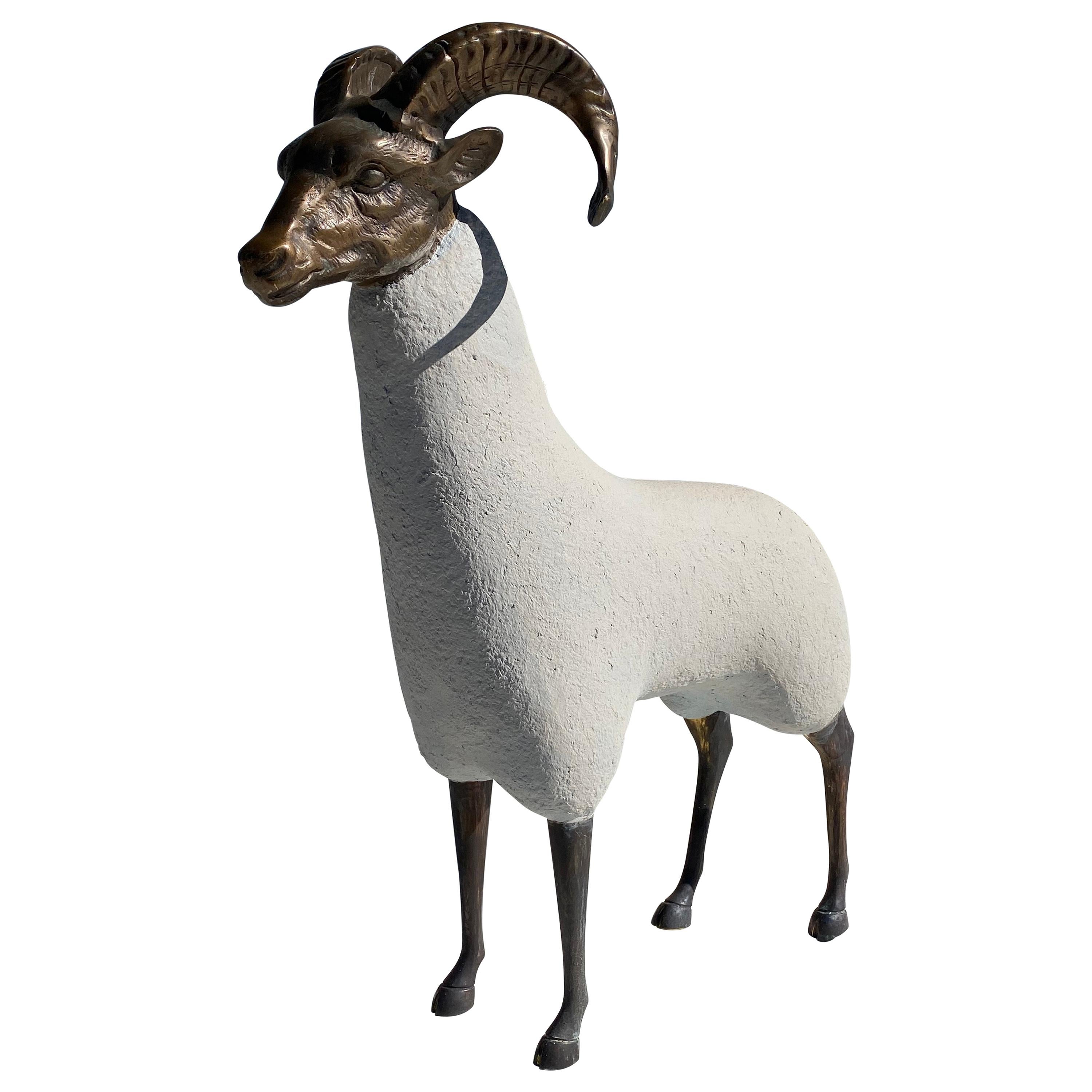 Brass Ram / Sheep Sculpture