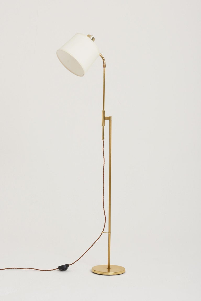 Brass Reading Floor Lamp by Falkenbergs Belysning at 1stDibs