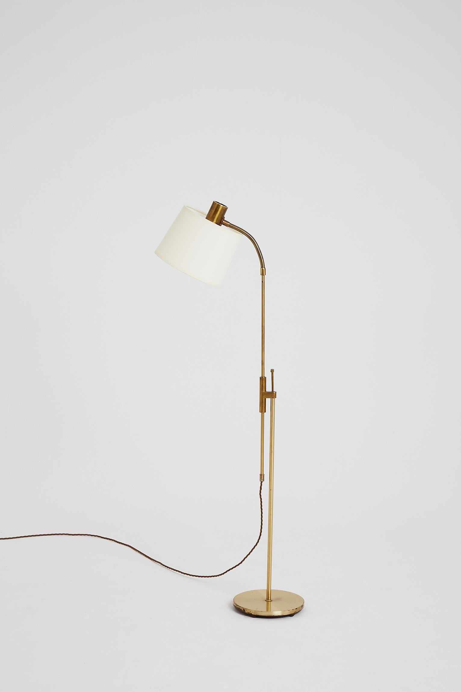 Brass Reading Floor Lamp by Falkenbergs Belysning In Good Condition In London, GB
