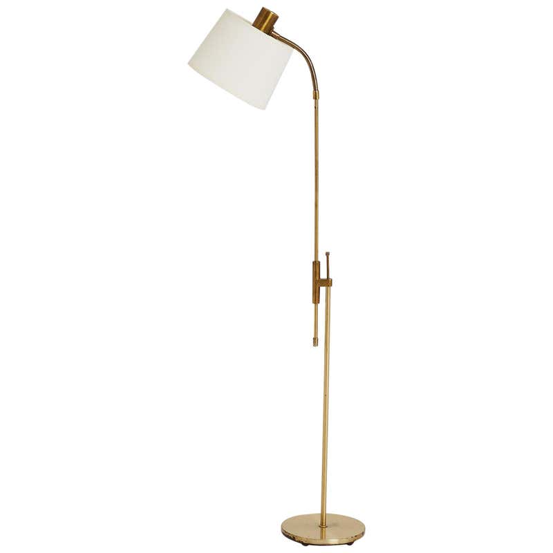 Brass Reading Floor Lamp by Falkenbergs Belysning at 1stDibs