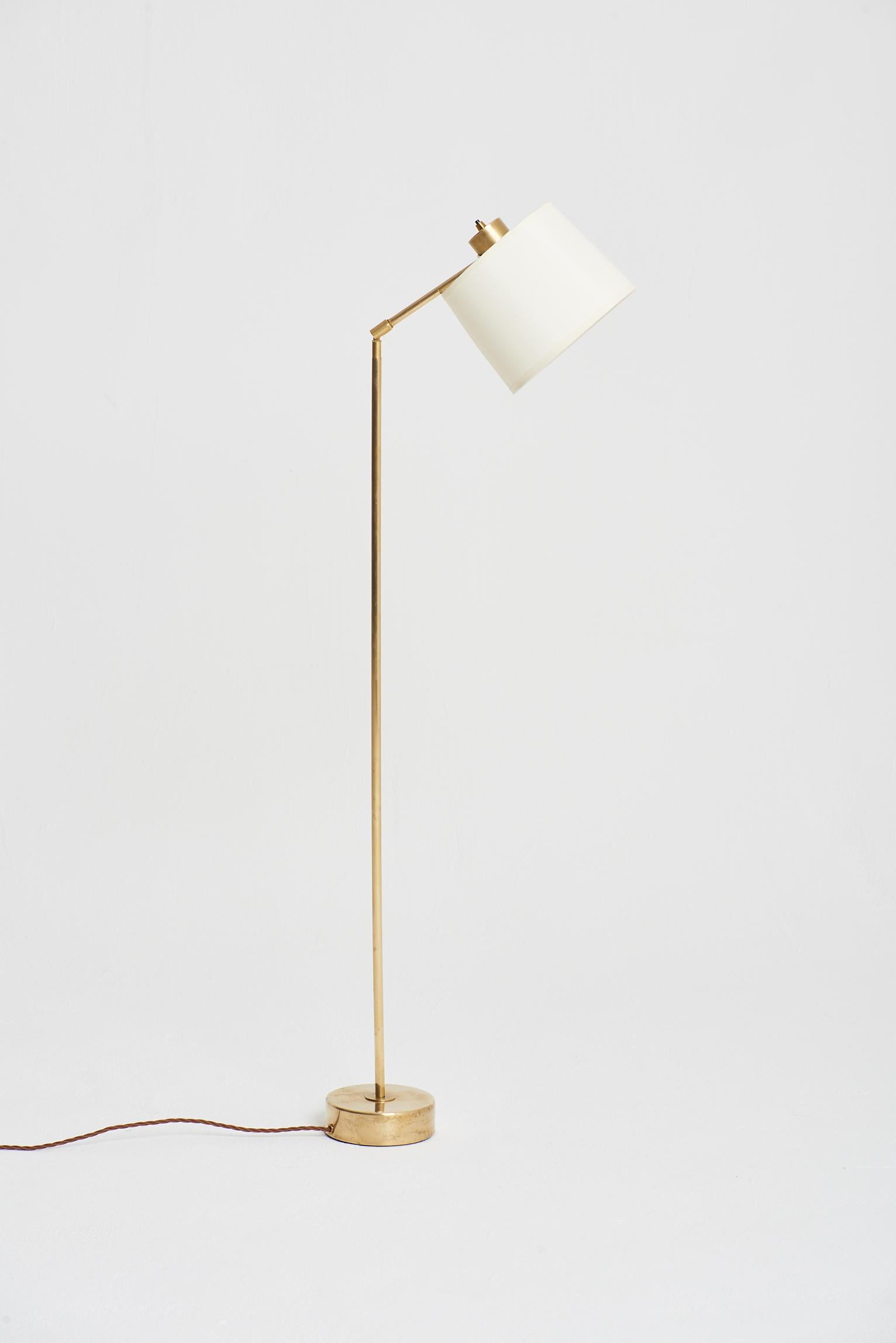 A brass reading floor lamp by Hans Bergström (1910-1996),
Sweden, Circa 1950.