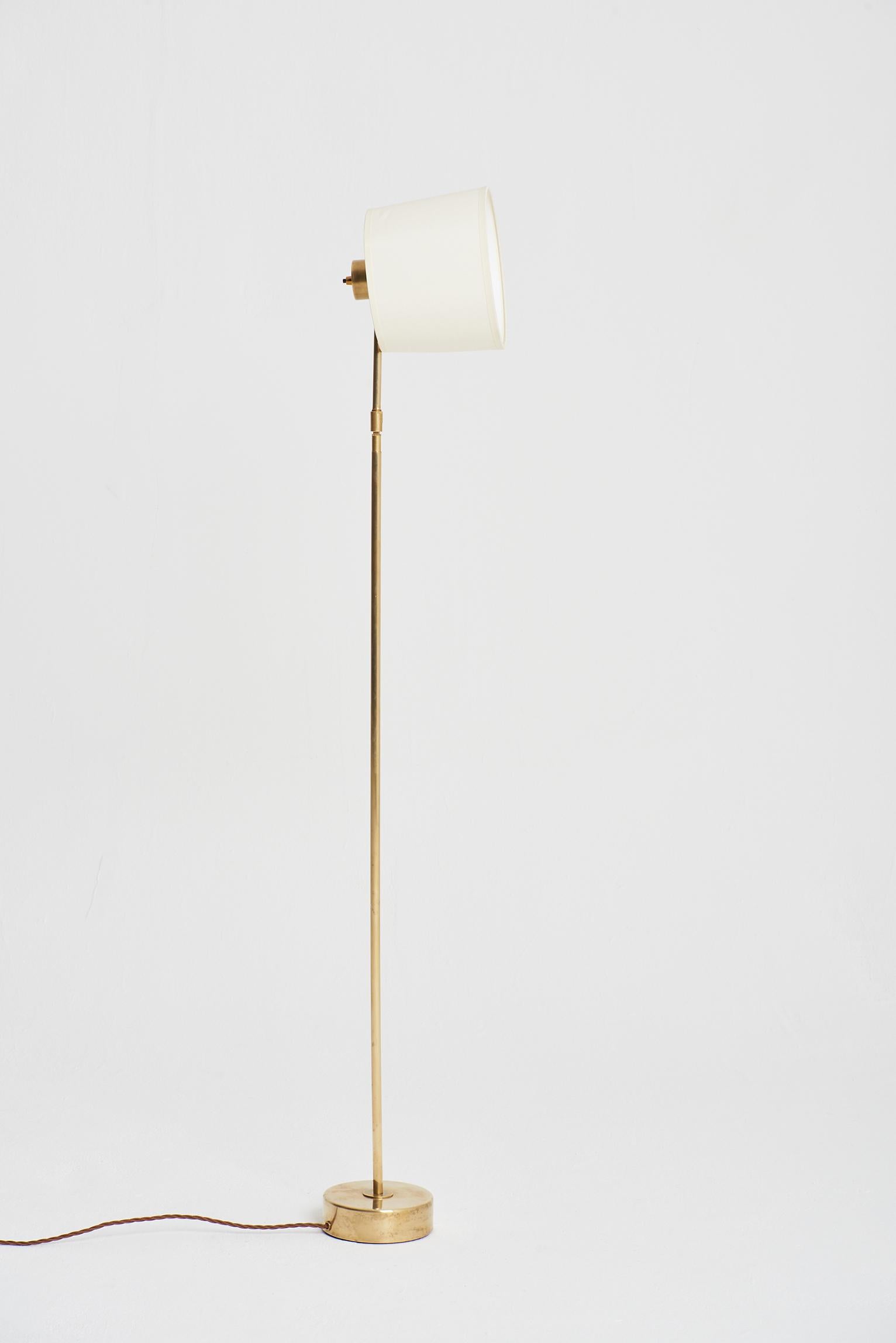 Mid-Century Modern Brass Reading Floor Lamp by Hans Bergström