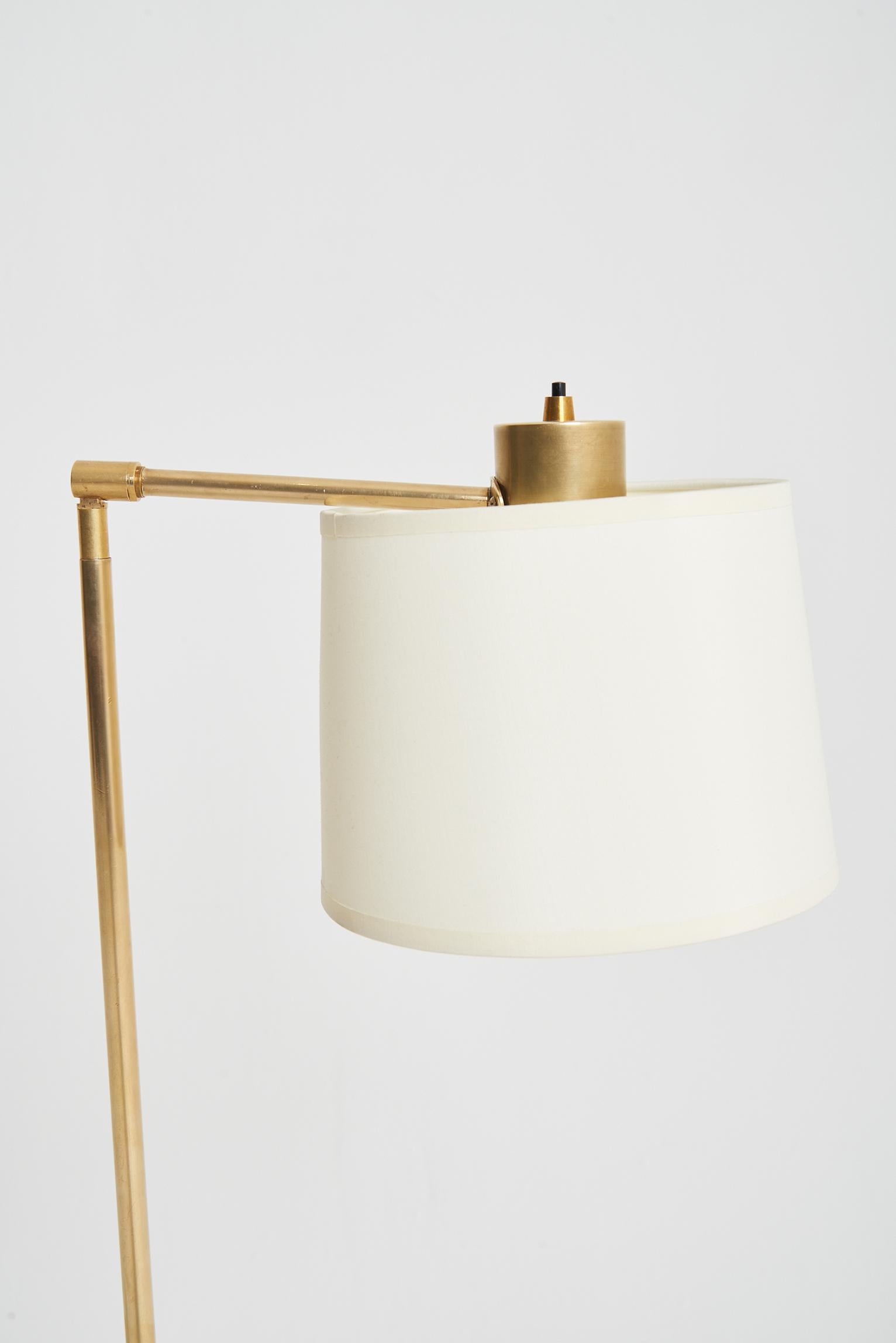 20th Century Brass Reading Floor Lamp by Hans Bergström