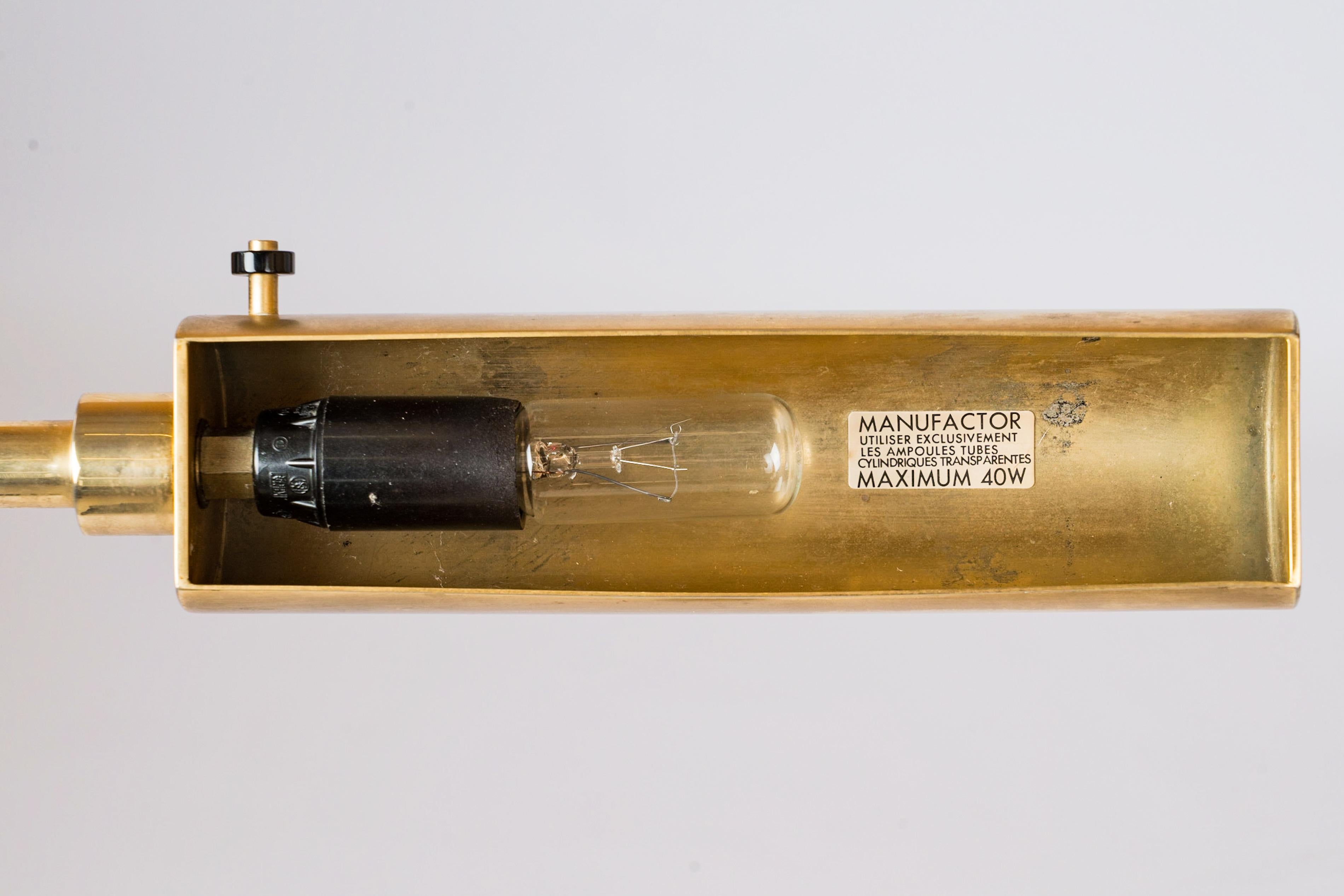 French Brass Reading Lamp by Manufactor for Christian Liaigre - France 1980's