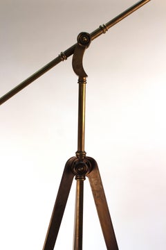 Brass Reading Lamp with Tripod Base