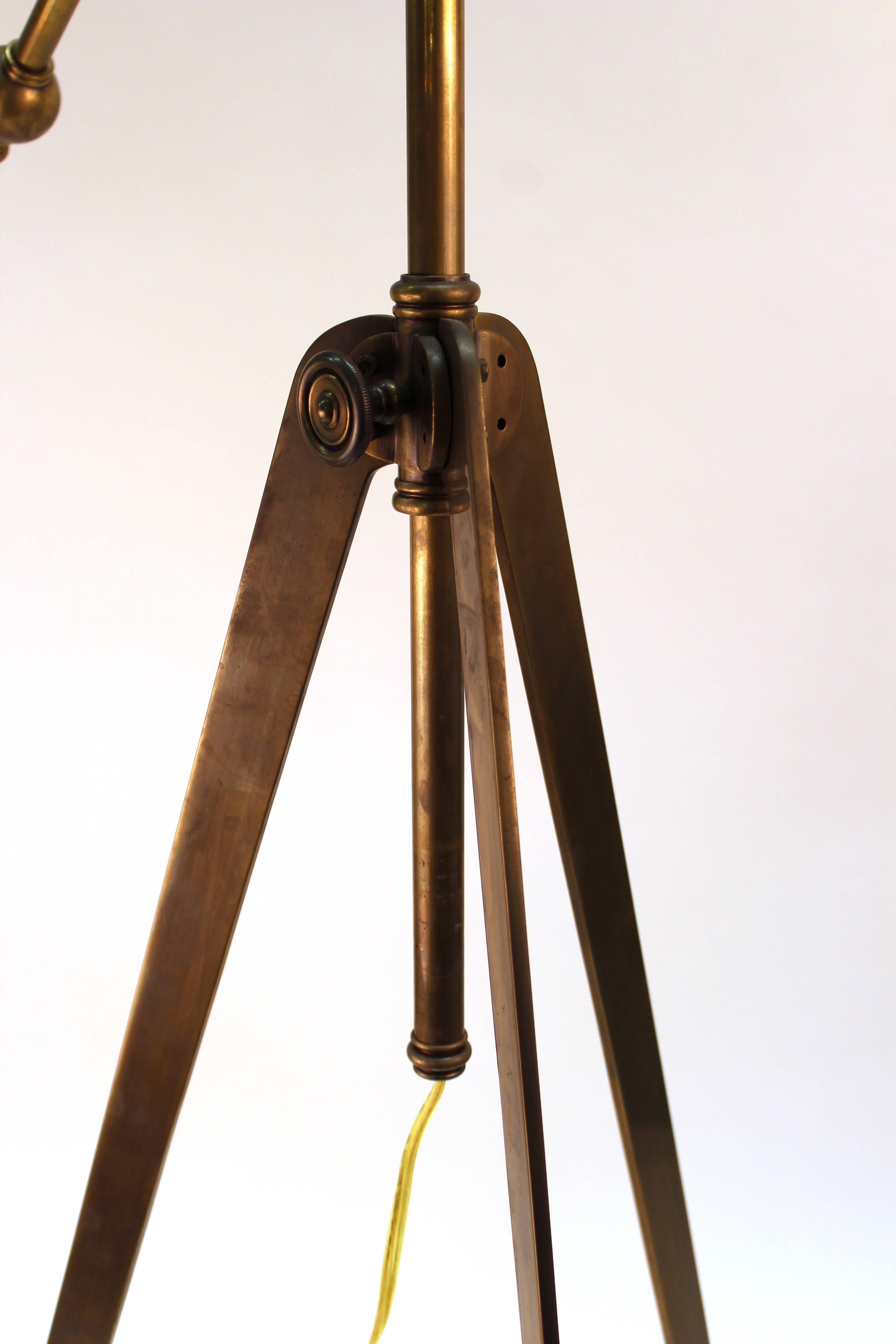 Brass Reading Lamp with Tripod Base 1