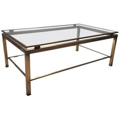 Brass Rectangular 2-Tiers Coffee Table by Ben Demmers Design, 1980s