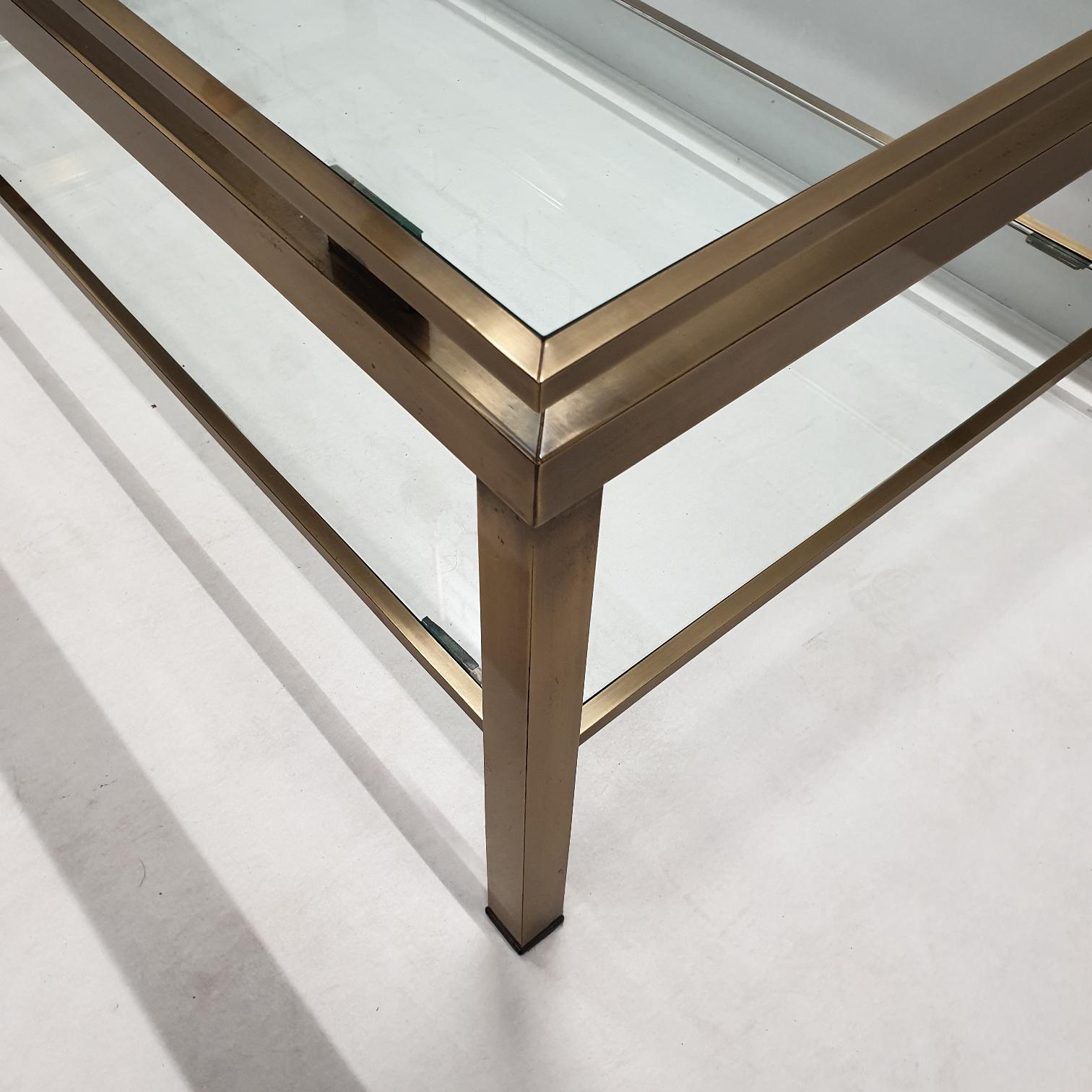 Brass Rectangular 2-Tiers Coffee Table by Ben Demmers for BD Design, 1980s For Sale 3