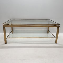 Brass Rectangular 2-Tiers Coffee Table by Ben Demmers for BD Design, 1980s