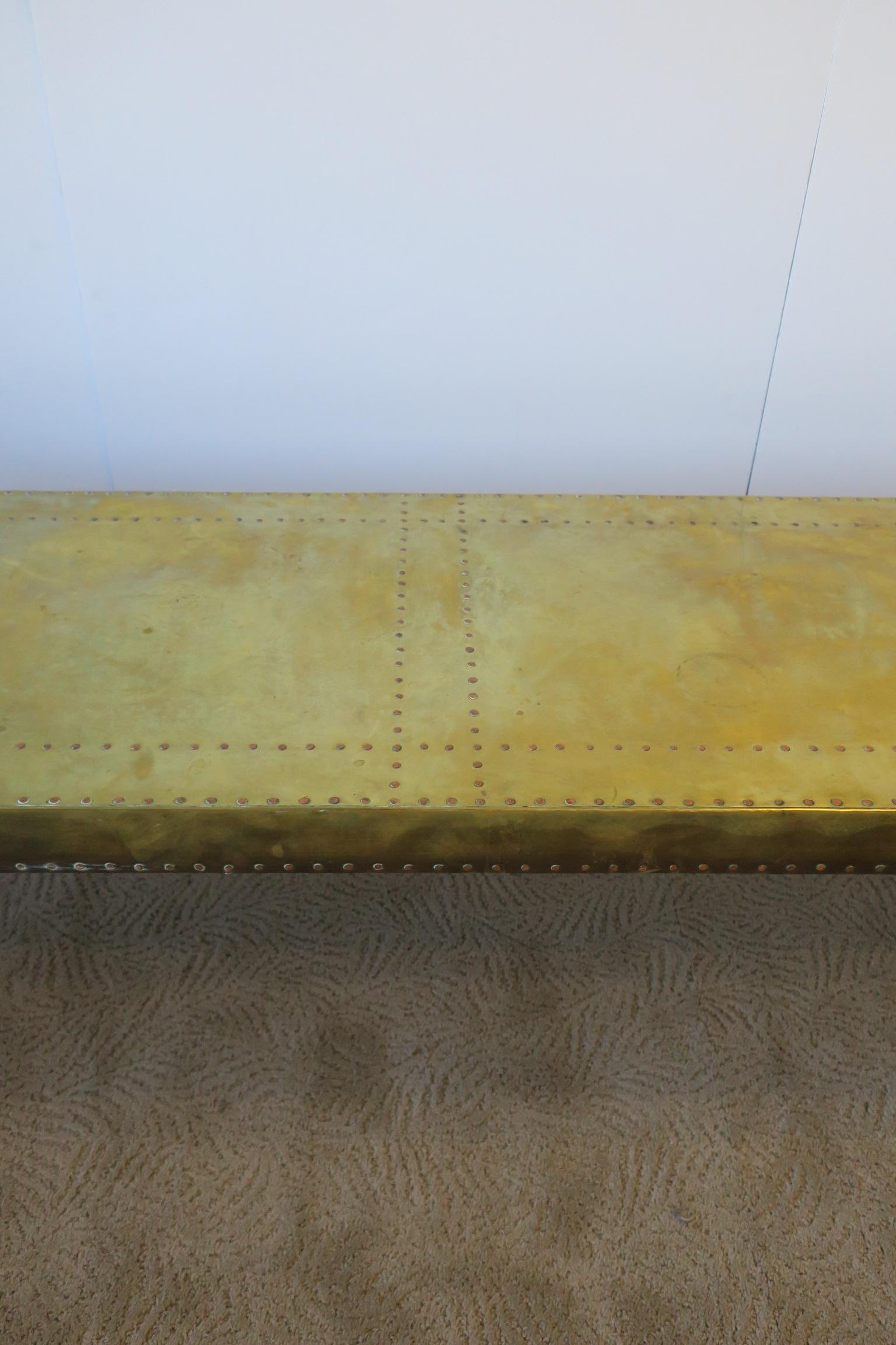 Brass Rectangular Coffee or Cocktail Table 5