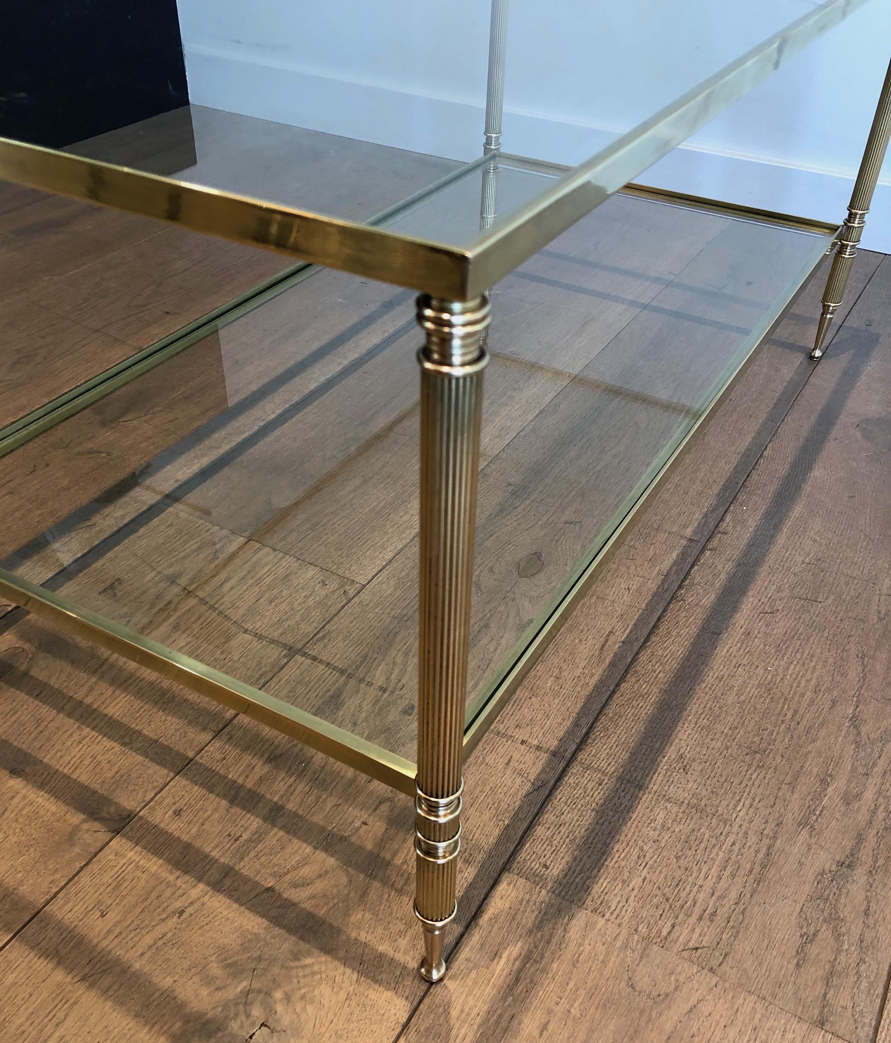 Mesa de centro rectangular de latón al estilo de la Maison Jansen, hacia 1940 en venta 6