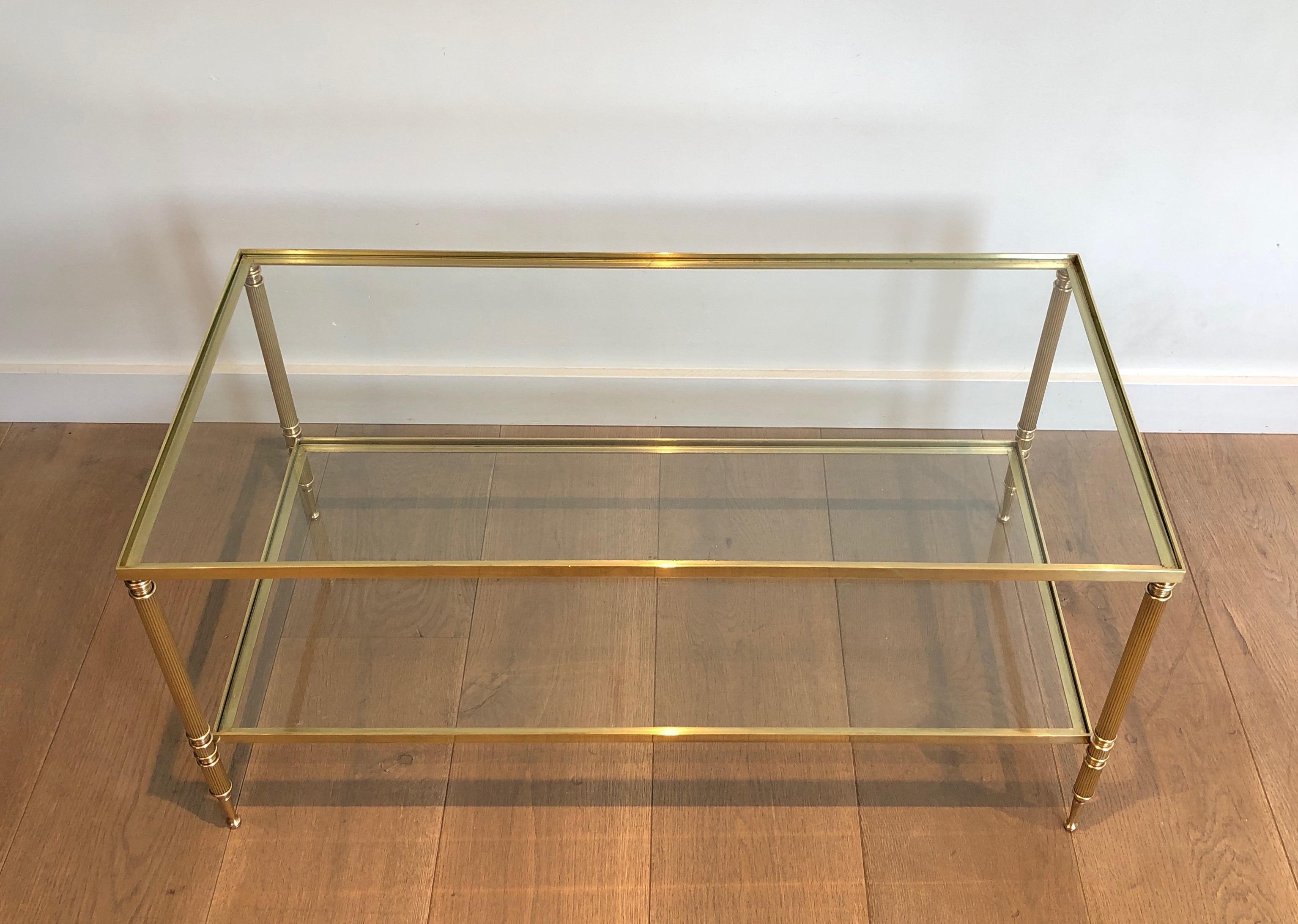 Mesa de centro rectangular de latón al estilo de la Maison Jansen, hacia 1940 Neoclásico en venta
