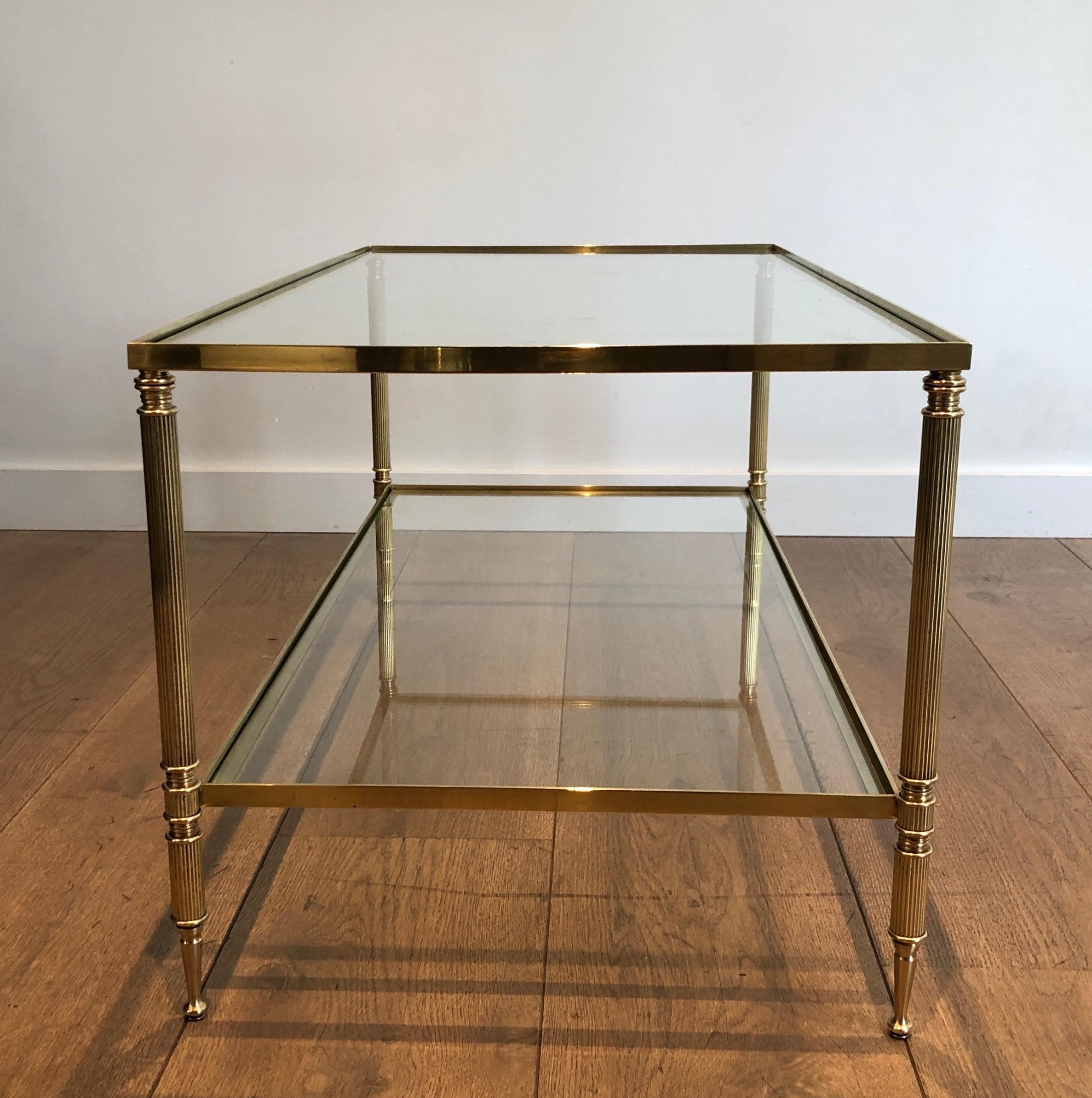 Mesa de centro rectangular de latón al estilo de la Maison Jansen, hacia 1940 Latón en venta