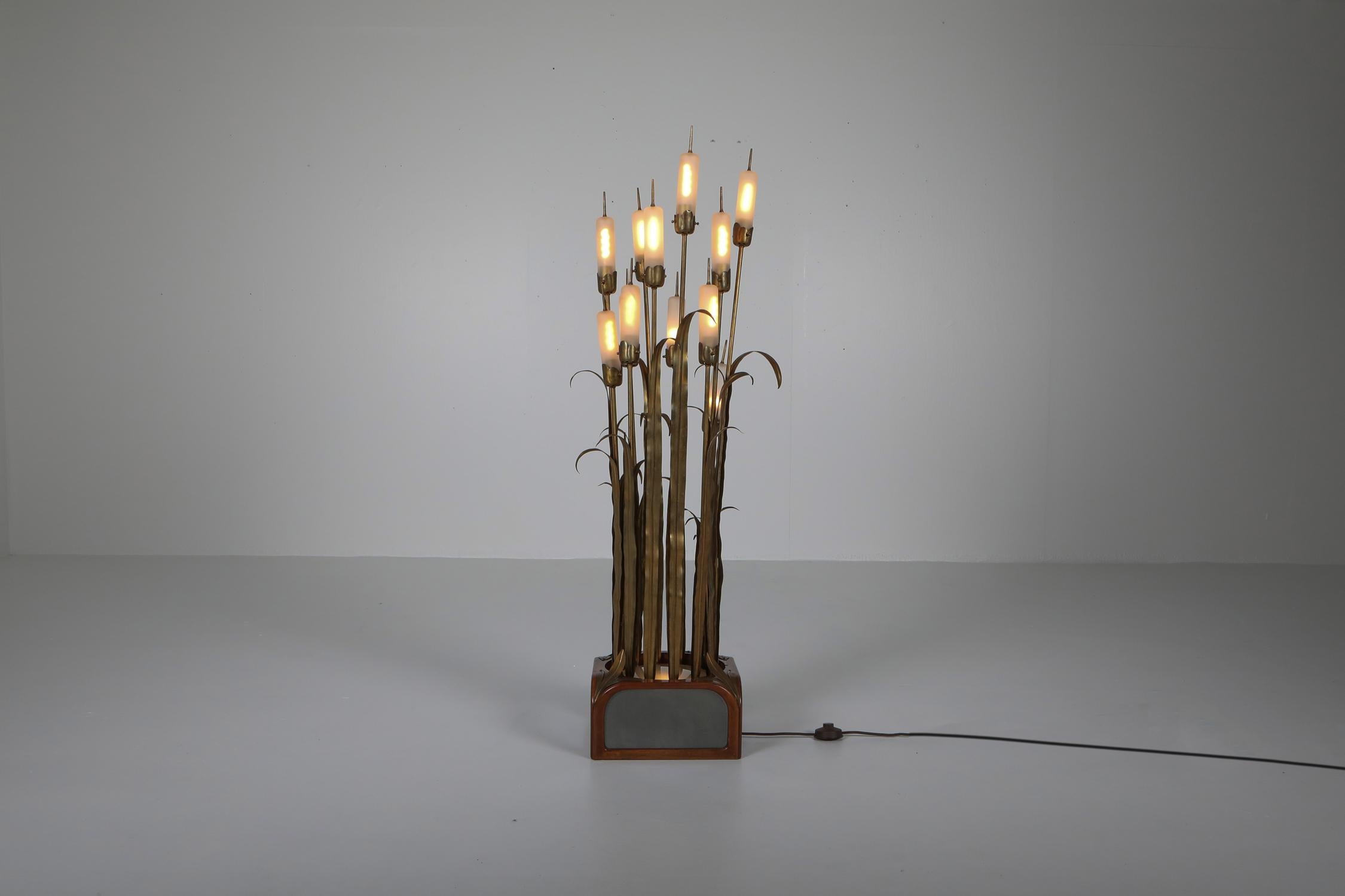 Baltic Brass Reed Floor Lamp from the 1930s