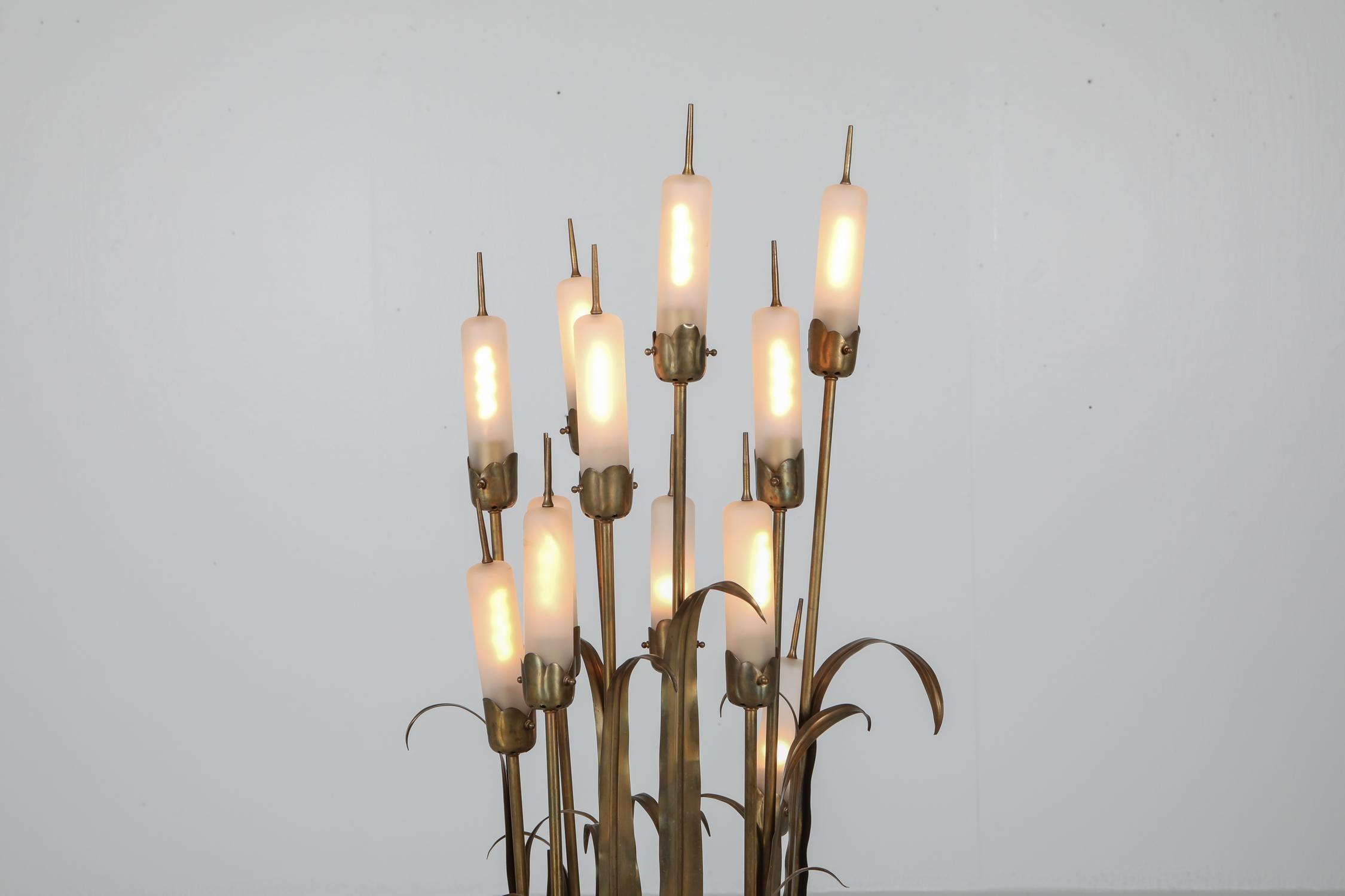 Brass Reed Floor Lamp from the 1930s 2