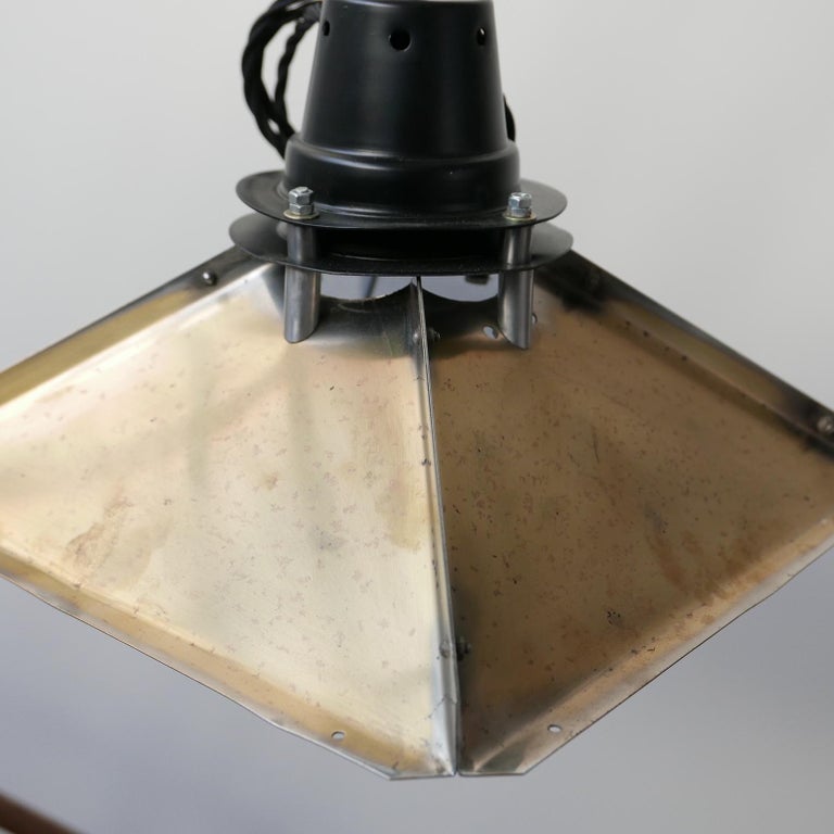 Brass Reflector Industrial Pendant Lights '3' For Sale 5