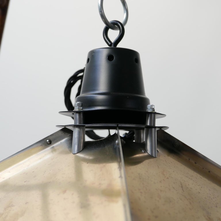 Brass Reflector Industrial Pendant Lights '3' For Sale 4